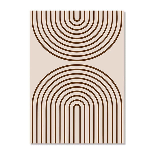 Elegantes Boho Linien Abstrakt Botanik Poster von justgoodmood mit stilvollen, geschwungenen Linien in warmen Erdtönen, ideal für Ihre Inneneinrichtung.