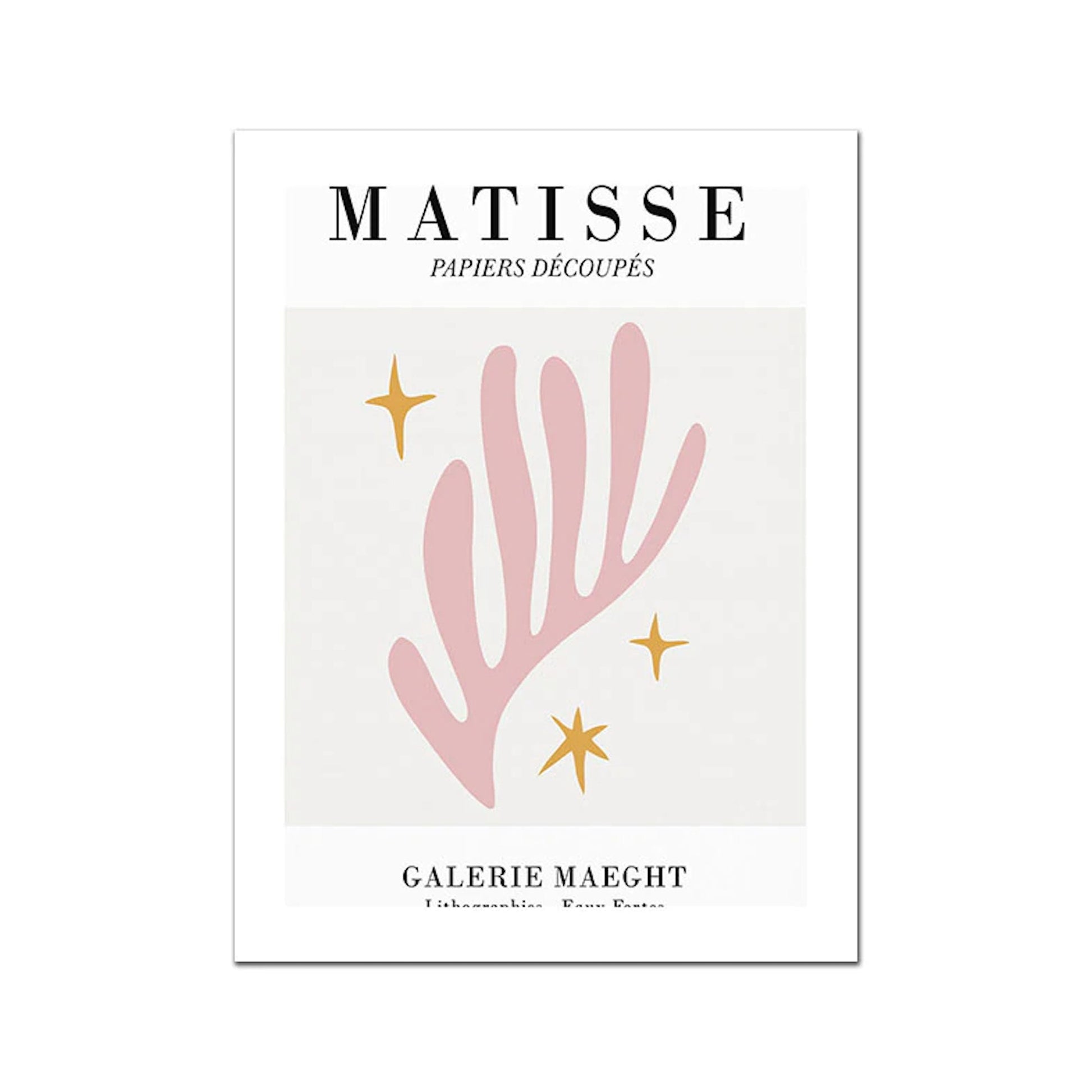 Matisse inspiriertes Poster mit ausschneidbaren floralen Designs in sanften Farben, perfekte Wanddekoration von justgoodmood.