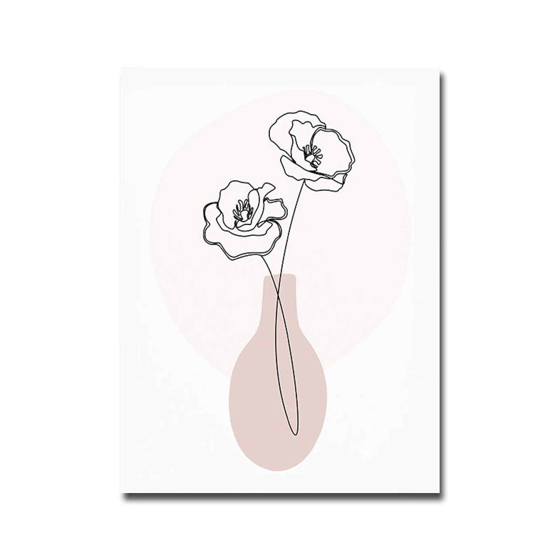 Blumenstillleben Poster von justgoodmood, präsentiert elegante, einfache Strichzeichnungen von Blumen in einer Vase, perfekt für eine stilvolle Dekoration im Zuhause.
