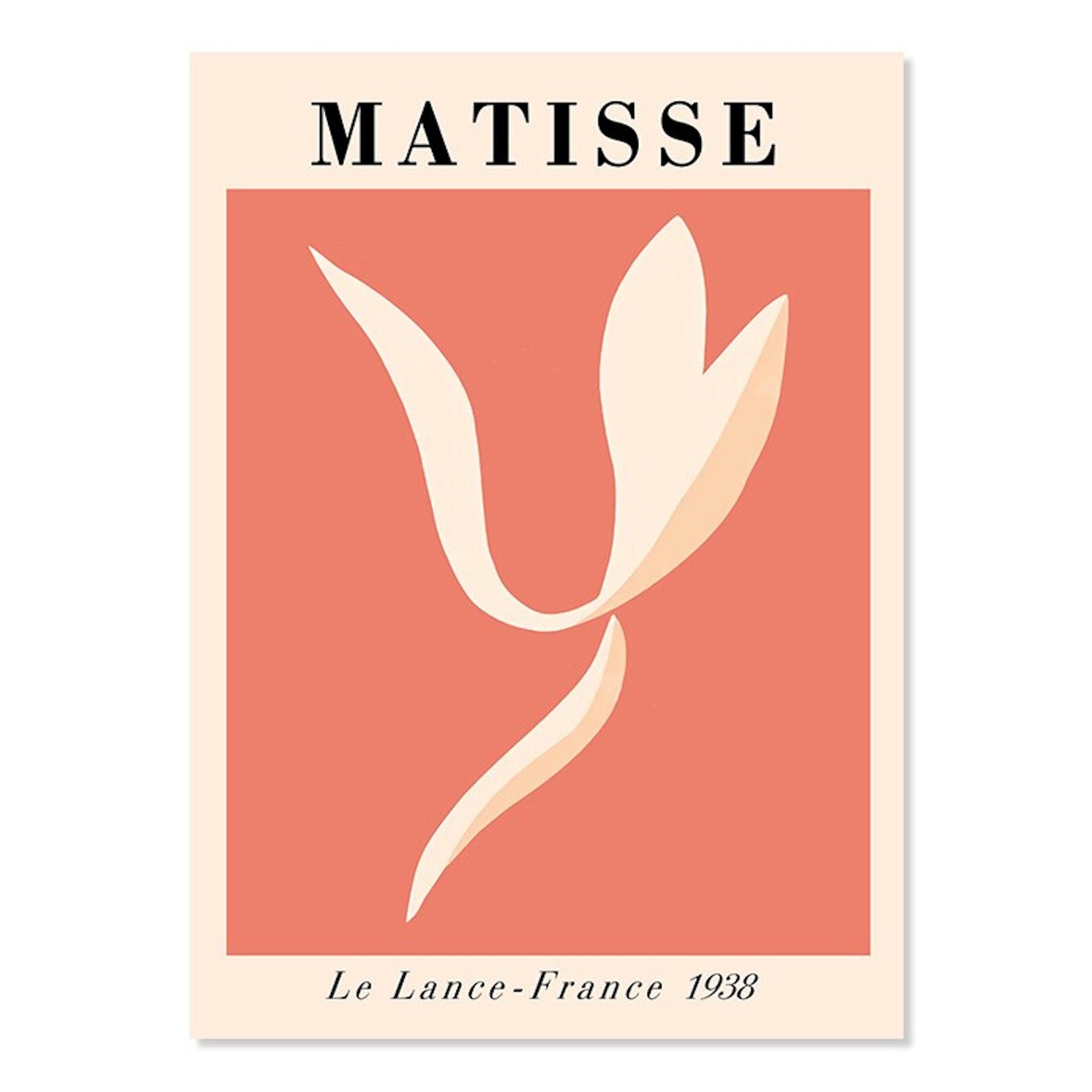 Kunstplakat von Matisse, Le Lance-France 1938, in sanften Pastellfarben. Ideales Wandbild für Schlafzimmer und Wohnzimmer von Justgoodmood, Teil der Kollektion 'Poster Picasso Pastell Abstrakt I'.