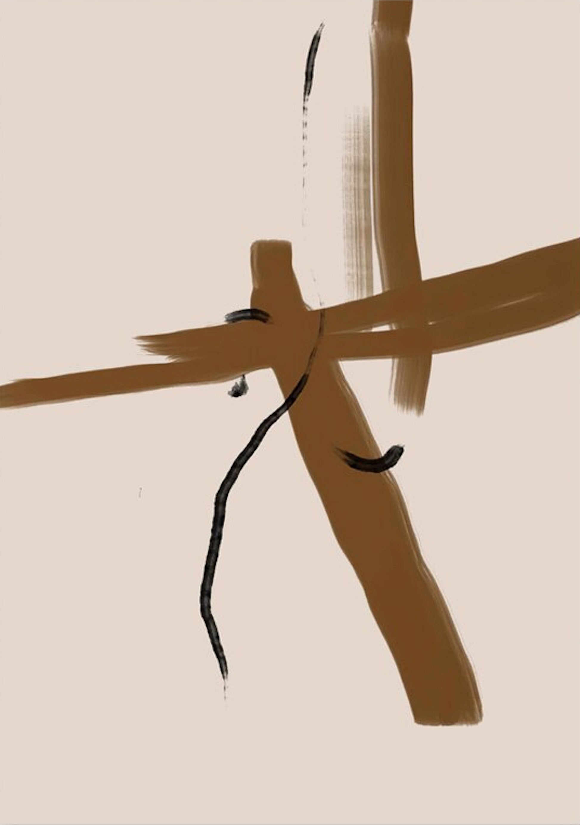 Einzigartiges abstraktes Kunstwerk in geschmeidigen Brauntönen - stilvoller Deko-Print von justgoodmood.