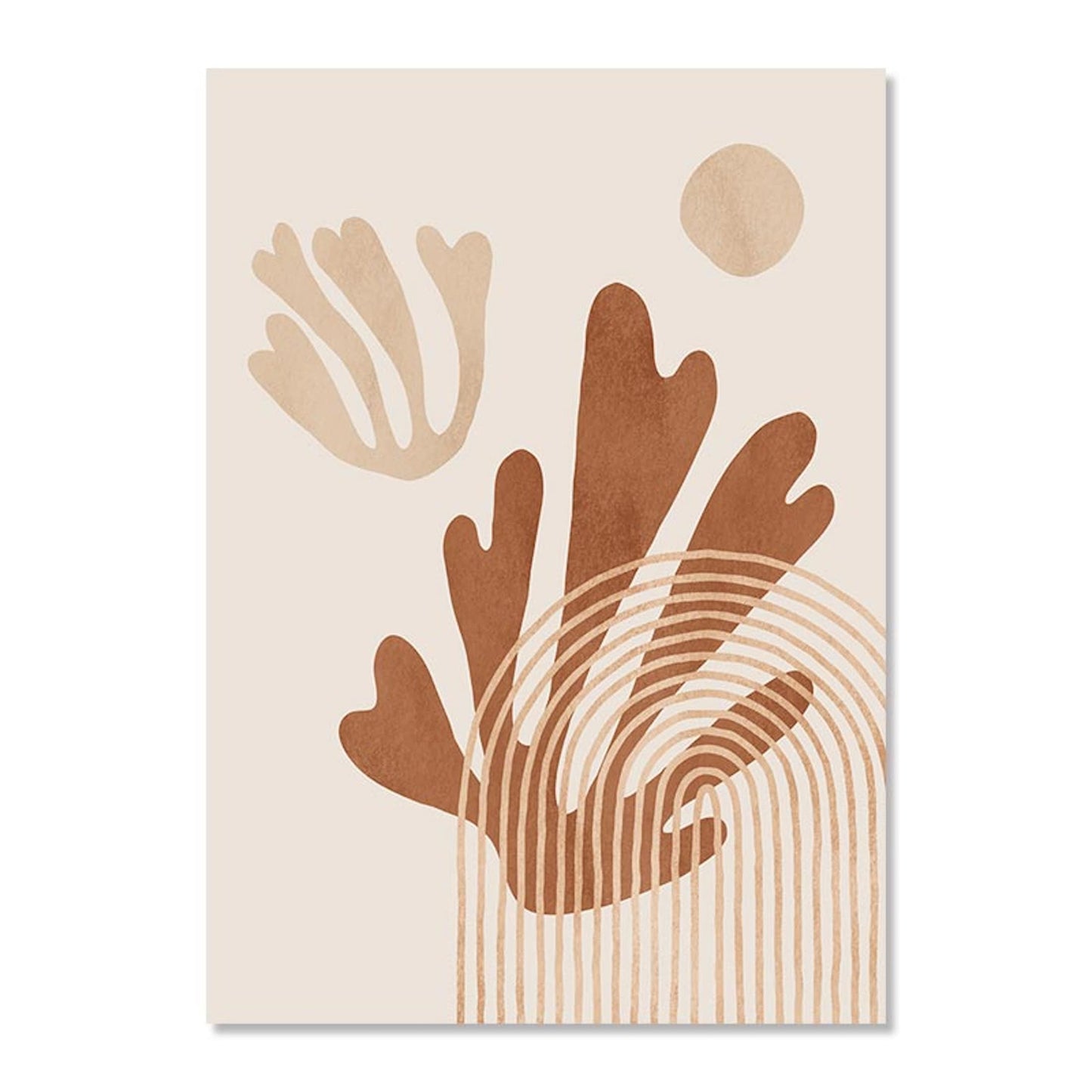 Poster Boho Sonne Linien und Geometrische Formen als Deko Print ohne Rahmen
