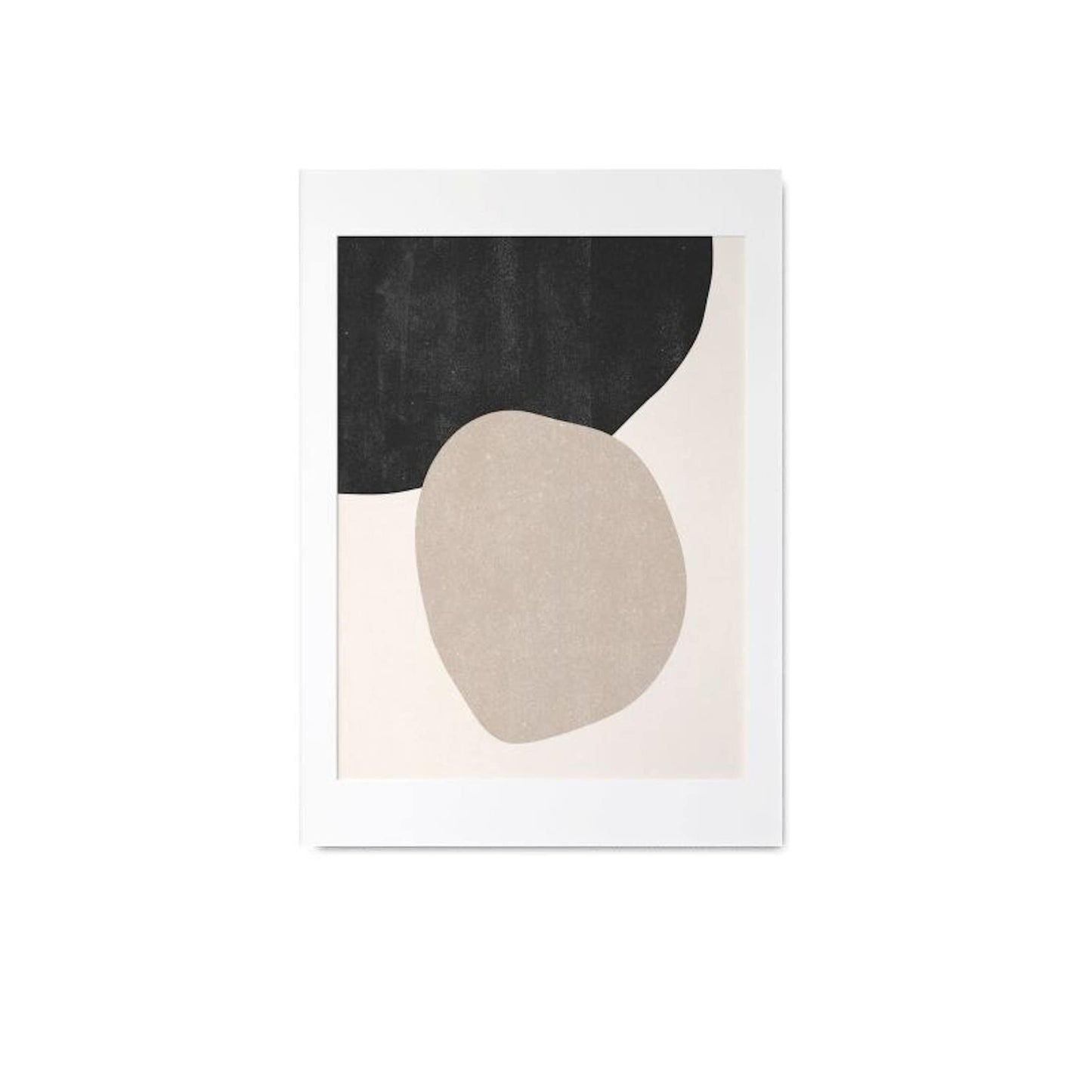 Abstraktes Kunstwerk von justgoodmood in sanften Erdtönen und geometrischen Formen. Ideal für eine moderne Wanddekoration.