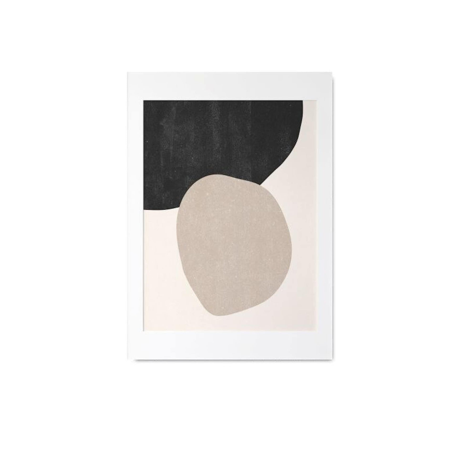 Abstraktes Kunstwerk von justgoodmood in sanften Erdtönen und geometrischen Formen. Ideal für eine moderne Wanddekoration.