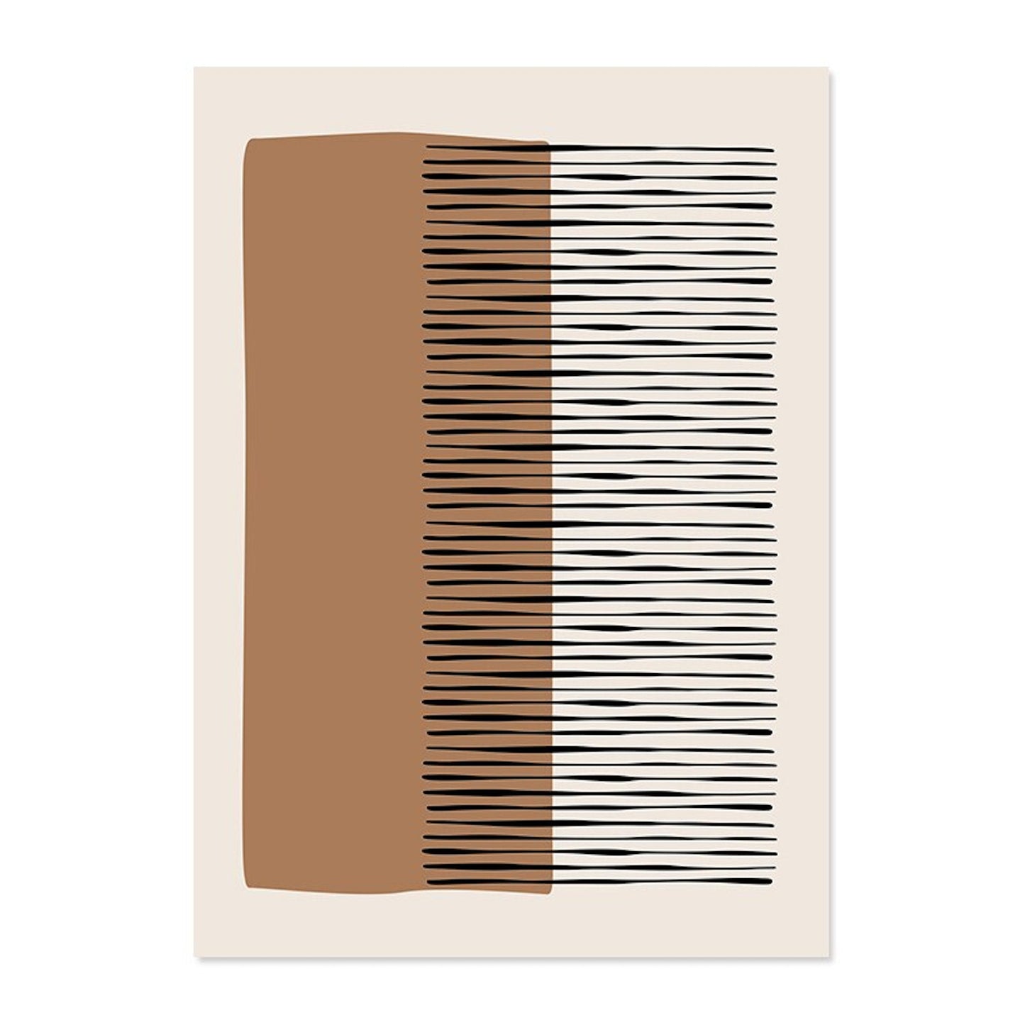 Poster Abstract shapes in beige brown and lines dot pattern as a decorative print without a frame