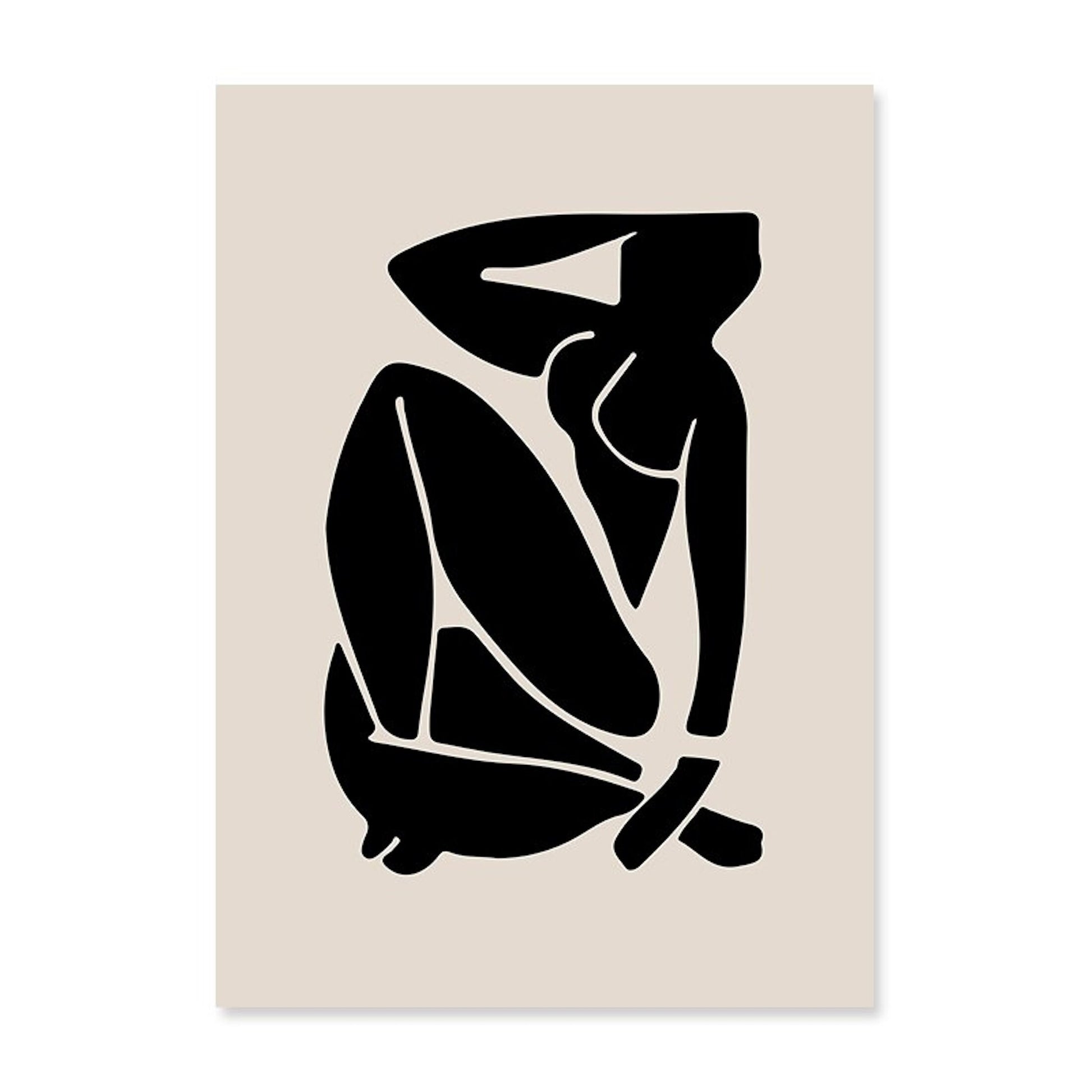 Elegantes Design-Poster von justgoodmood mit minimalistischer Matisse-Cut-Out-Figur, ideal als moderner Deko Print ohne Rahmen.