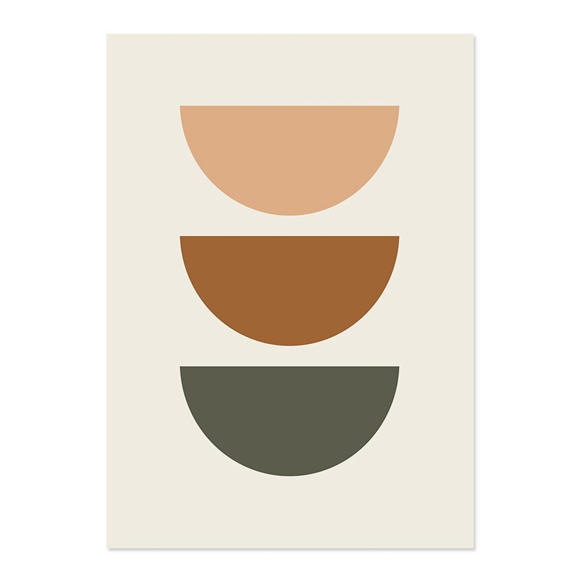 Stylisches Boho-Poster Pflanzen mit Linienformen von justgoodmood: Kunstprint in sanften Farben, perfekt für die dekorative Wandgestaltung.