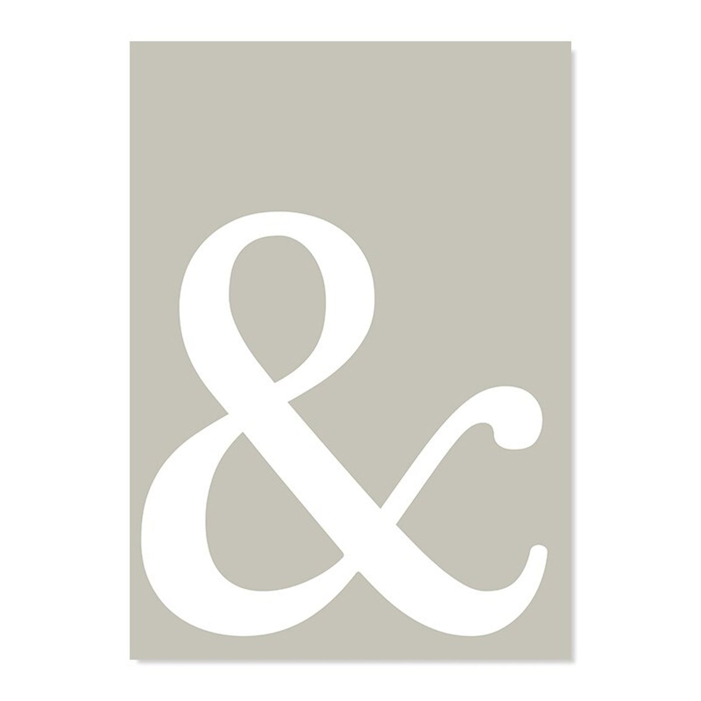 Stylisches Poster mit dem Zeichen & in Weiß auf sanftem grauen Hintergrund, ideal für Boho-Dekoration. Poster Stein Stapel Abstrakte Form und Blumen Zweige Abstrakt Boho als Deko Print ohne Rahmen von justgoodmood.