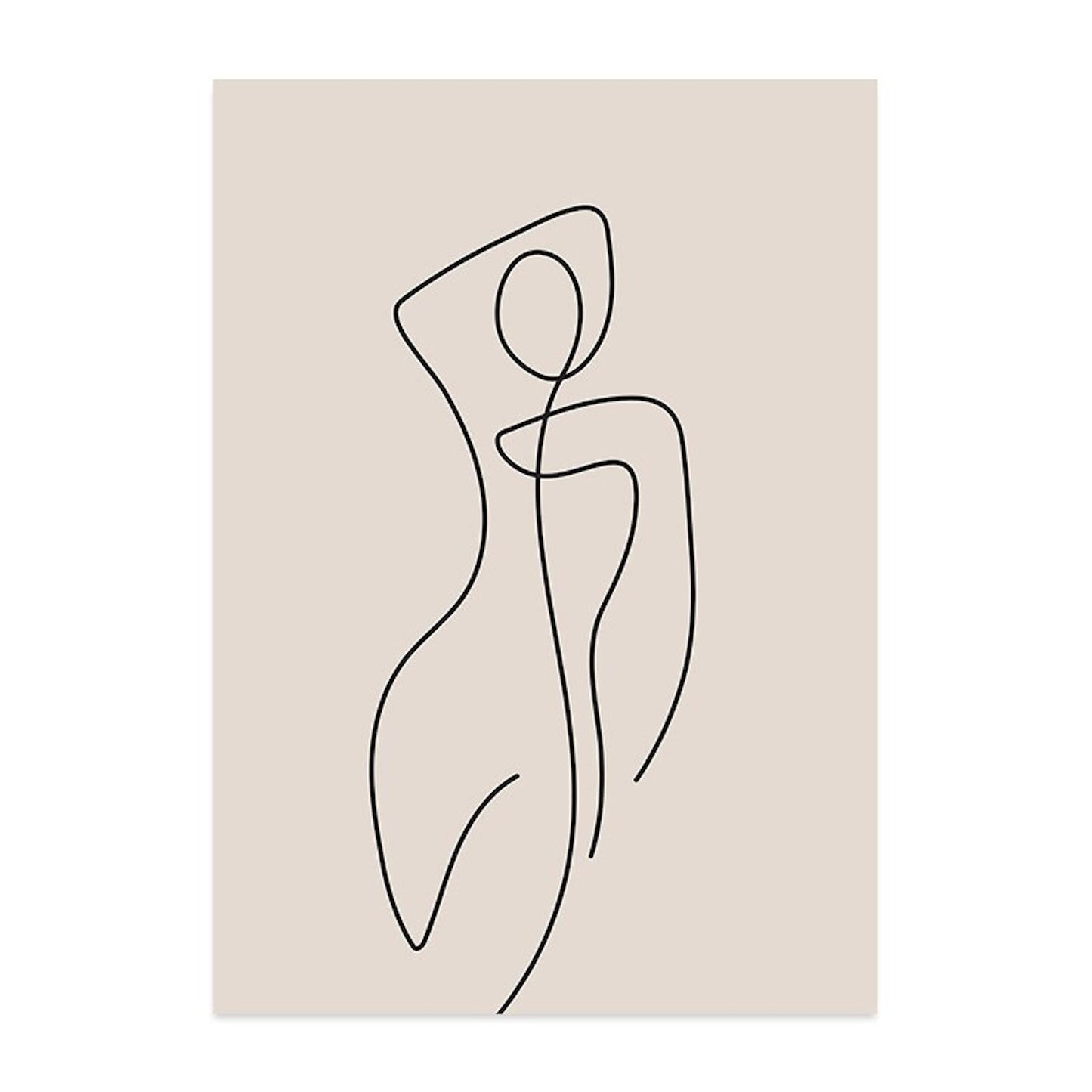 Elegantes Poster von justgoodmood mit minimalistischer Linienzeichnung, ideal für Wohn- und Schlafzimmer, um einen modernen Look zu setzen.