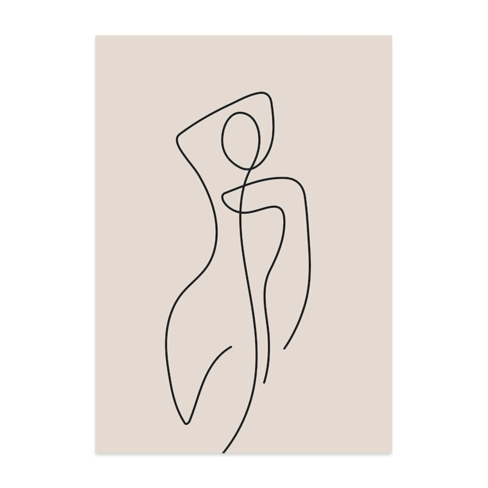 Elegantes Poster von justgoodmood mit minimalistischer Linienzeichnung, ideal für Wohn- und Schlafzimmer, um einen modernen Look zu setzen.