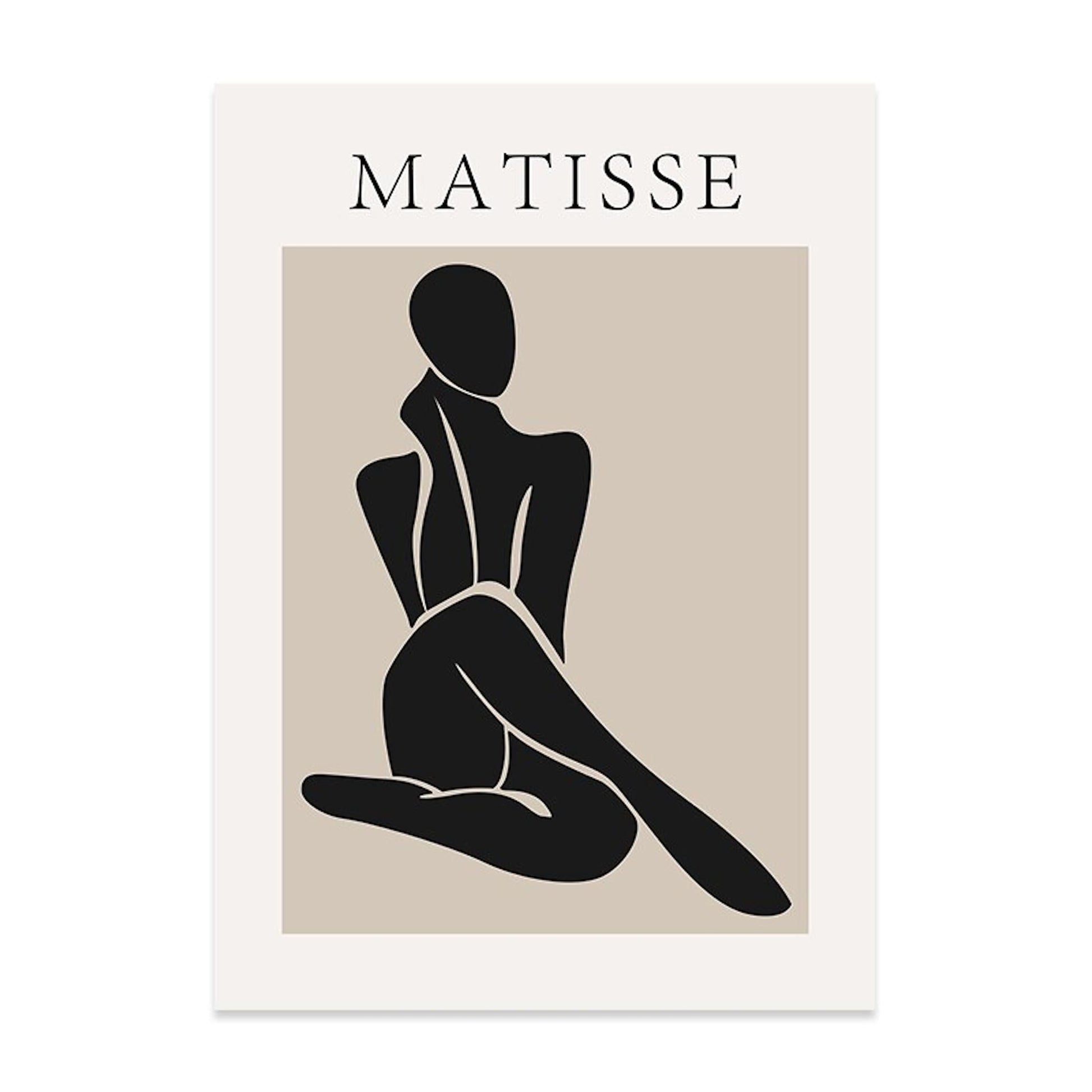 Kreatives Matisse Poster mit einer stilisierten Darstellung von Körperformen, perfekt für kreative Innenräume von justgoodmood.