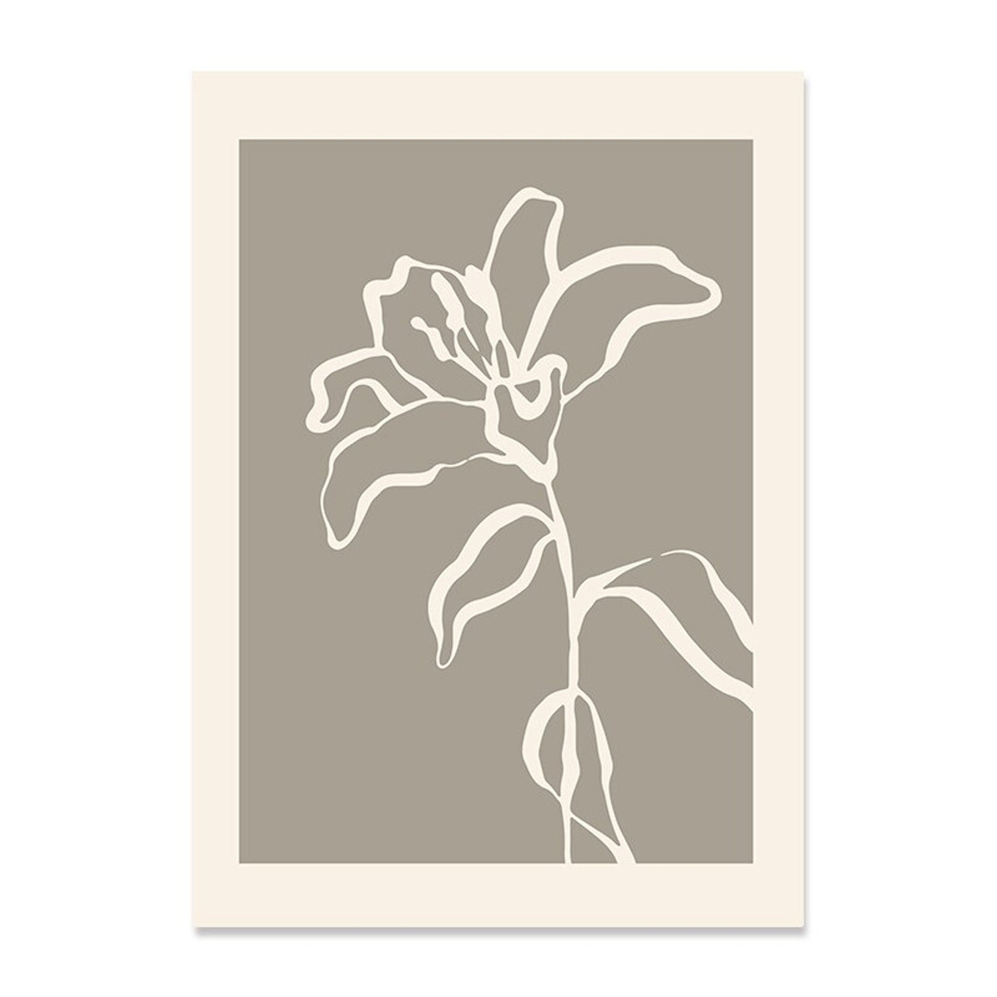Elegant gestaltetes Poster "Blume" von justgoodmood, das mit seiner minimalistischen Darstellung frische Akzente setzt.