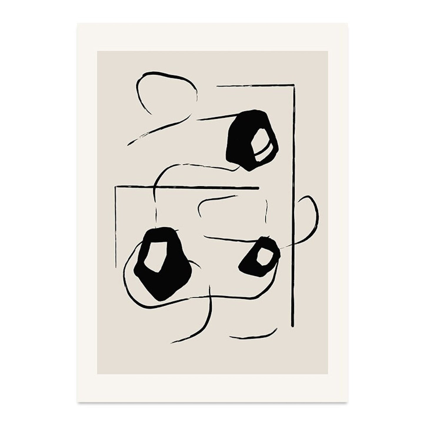 Abstraktes Kunstposter von justgoodmood mit dem Titel 'BOTANICAL FORMS OF ART'. Dieses Design zeigt eine faszinierende Kombination von Linien und Formen und eignet sich hervorragend zur Verschönerung Ihrer Wände.