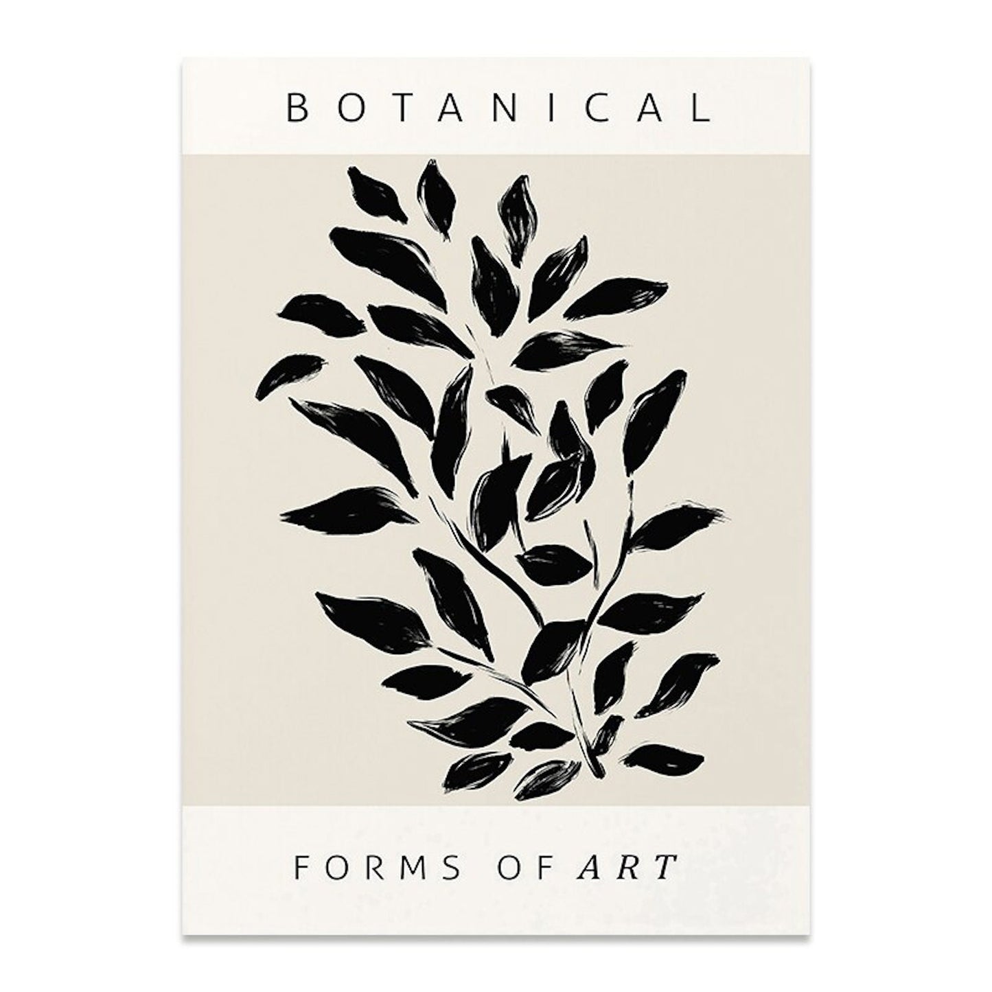 Stylisches Poster von justgoodmood mit botanischen Motiven unter dem Titel 'BOTANICAL FORMS OF ART'. Ideal als Wanddekoration für ein modernes Zuhause.