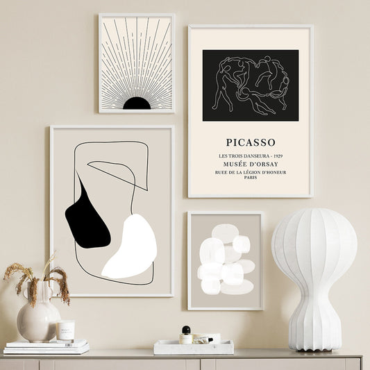 Kreative Wanddekoration mit stilvollen Postern von justgoodmood. Abstrakte Kunstwerke mit eleganten Formen und Linien als Deko Print ohne Rahmen.