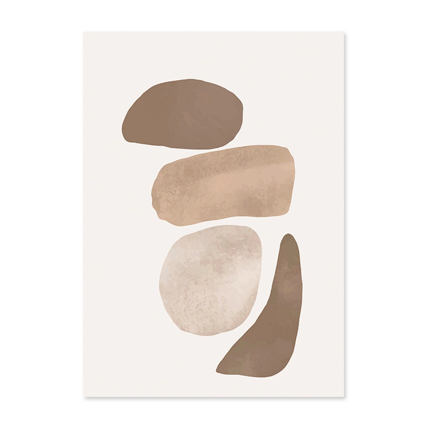 Stylischer Deko Print mit sanften braunen Farbtönen, ideal für jedes Zuhause von justgoodmood - Poster Gesichtslinien und Abstrakte Formen als Deko Print ohne Rahmen.
