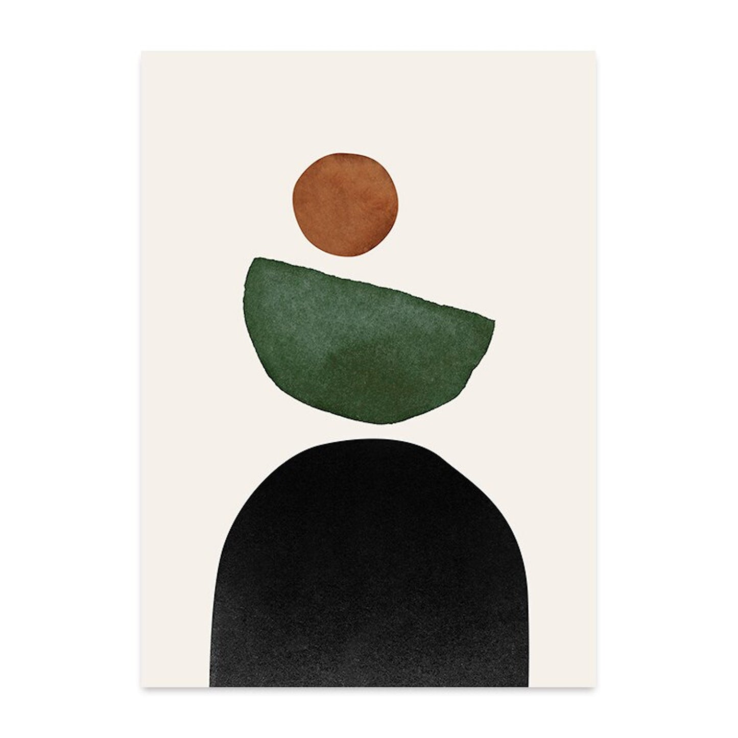 Schönes Boho Poster von justgoodmood, das abstrakte geometrische Formen in sanften Farben zeigt, perfekt für ein harmonisches Raumgefühl.