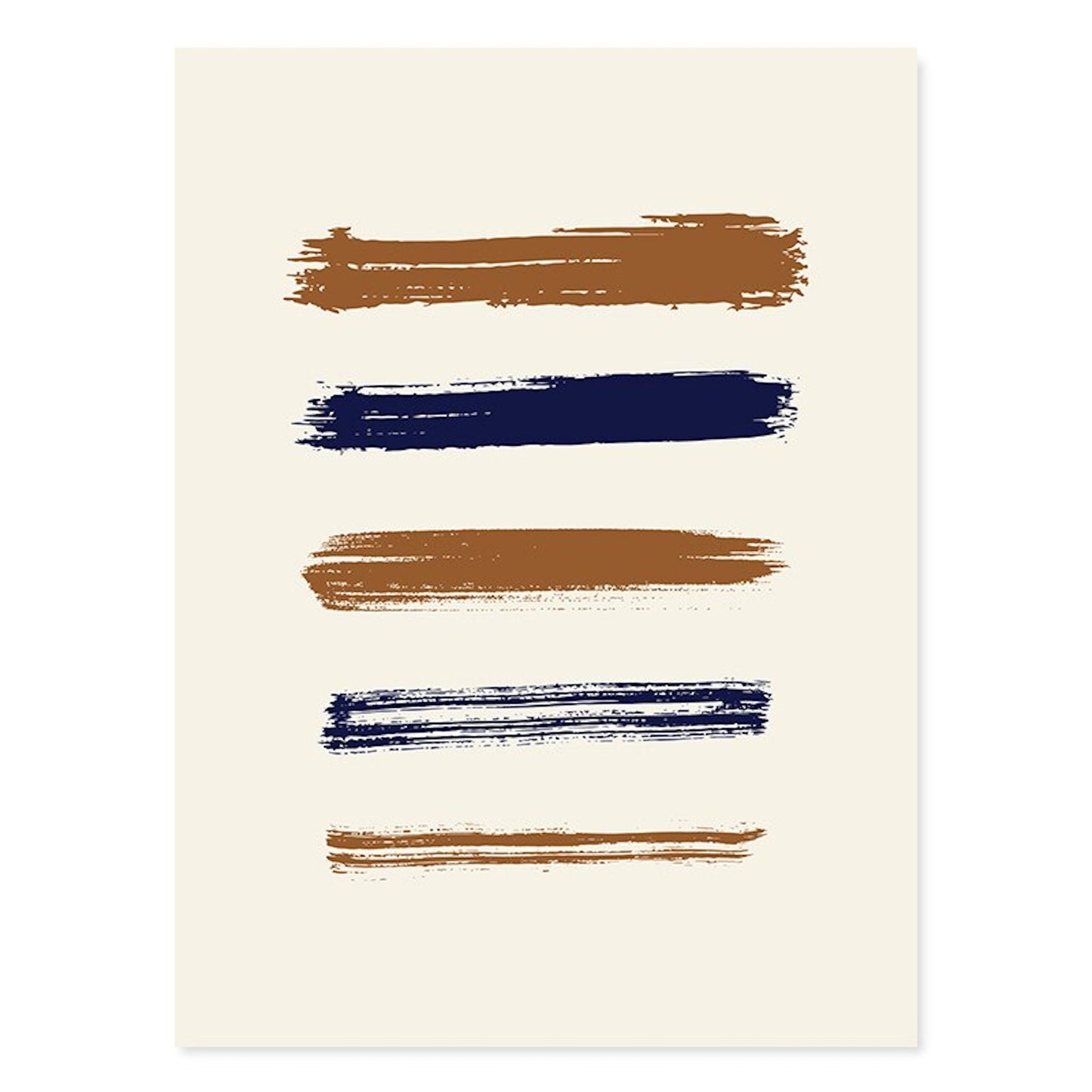 Hübsches Boho Poster von justgoodmood mit farbenfrohen Pinselstrichen in Brauntönen und Blau auf hellem Hintergrund. Perfekt zur Verschönerung jedes Zimmers!