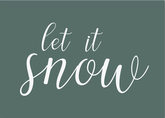 Das inspirierende Wandbild 'let it snow' in elegantem Handlettering, ideal für eine festliche Dekoration, erhältlich bei justgoodmood.