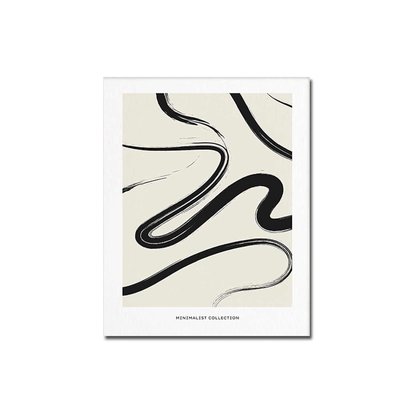 Poster Vintage Schwarz Beige Bogen Abstrakt von justgoodmood – minimalistisches Wandkunstwerk mit geschwungenen Linien auf hellem Hintergrund.