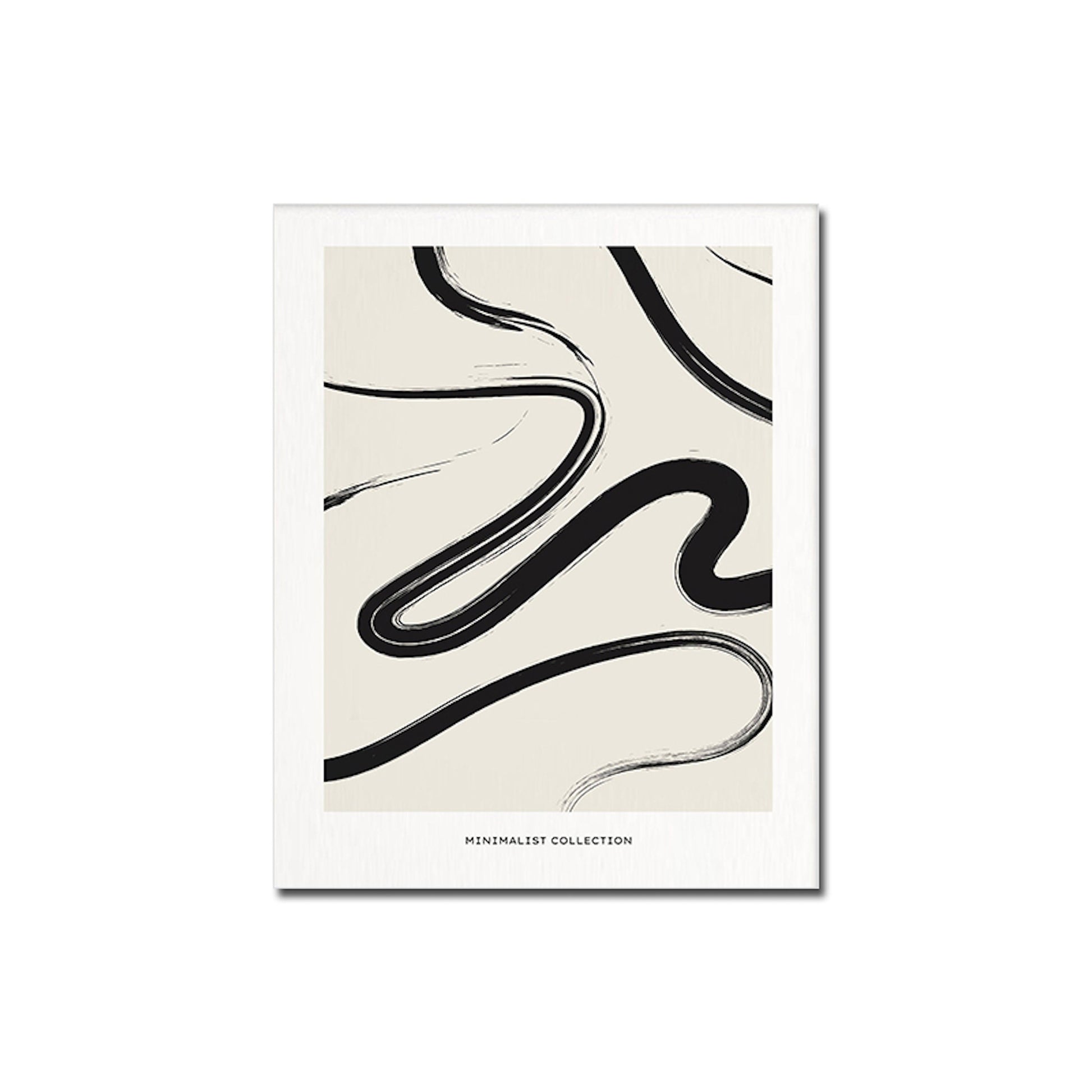 Poster Vintage Schwarz Beige Bogen Abstrakt von justgoodmood – minimalistisches Wandkunstwerk mit geschwungenen Linien auf hellem Hintergrund.