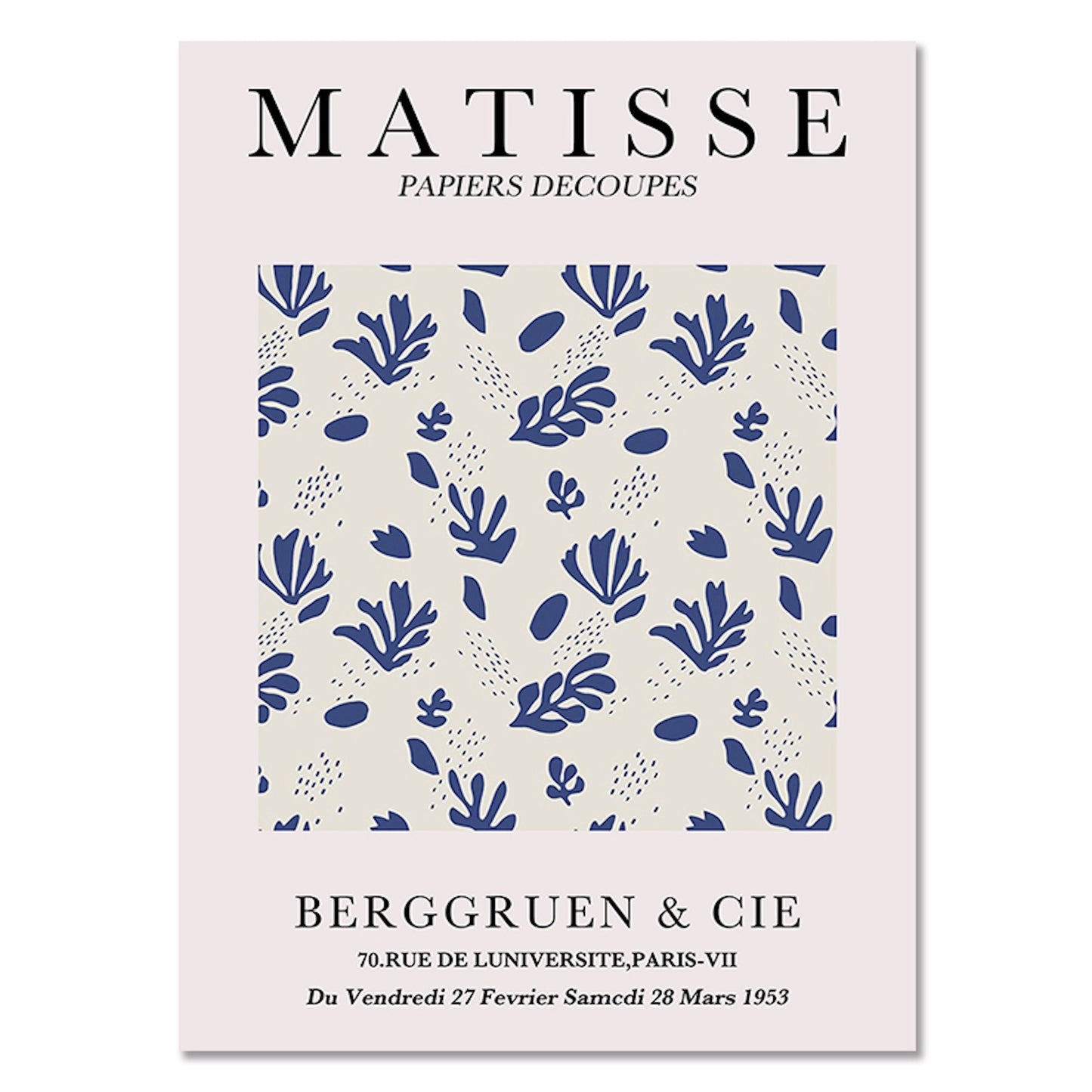 Eleganter Matisse Poster mit floralen Mustern, Teil der Sammlung von justgoodmood. Verleihen Sie Ihrem Raum mit diesem Kunstwerk einen frischen, kreativen Touch.