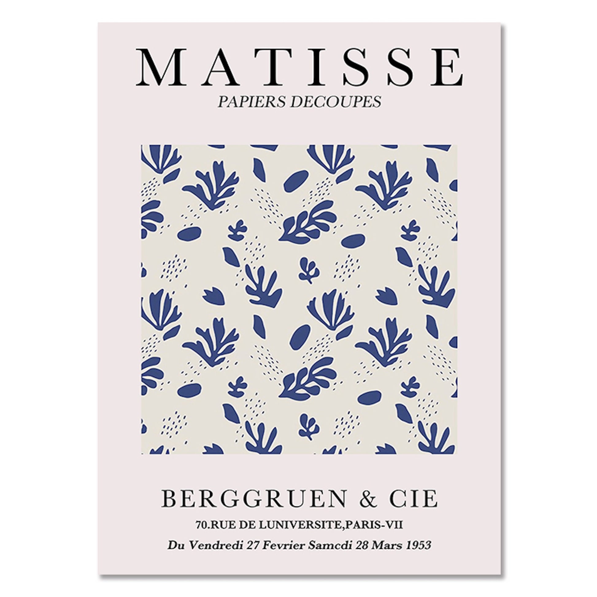 Eleganter Matisse Poster mit floralen Mustern, Teil der Sammlung von justgoodmood. Verleihen Sie Ihrem Raum mit diesem Kunstwerk einen frischen, kreativen Touch.
