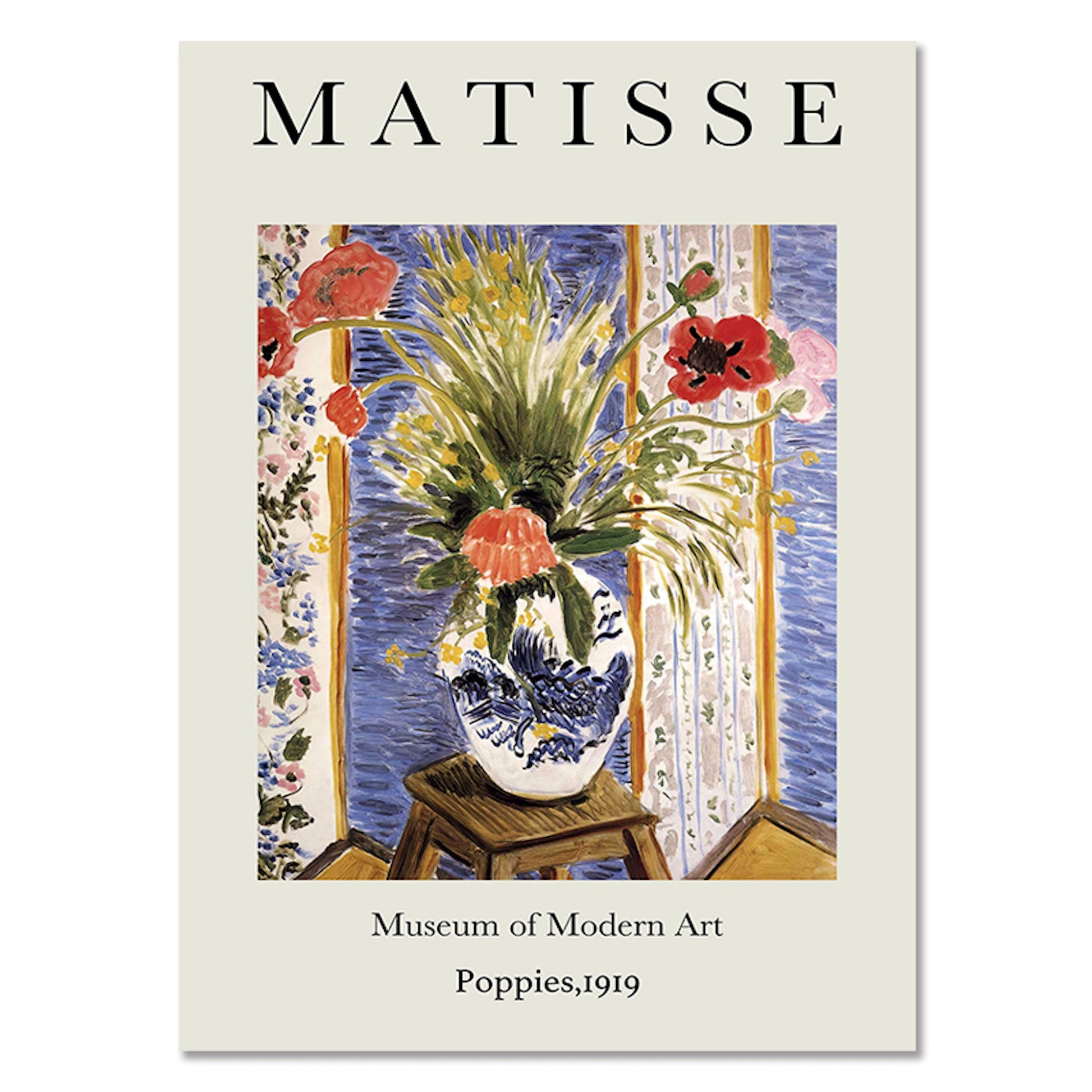 Farbenfroher Matisse Poster 'Poppies, 1919', perfekt für die Wanddekoration, angeboten von justgoodmood. Bringen Sie die Schönheit der modernen Kunst in Ihr Zuhause!