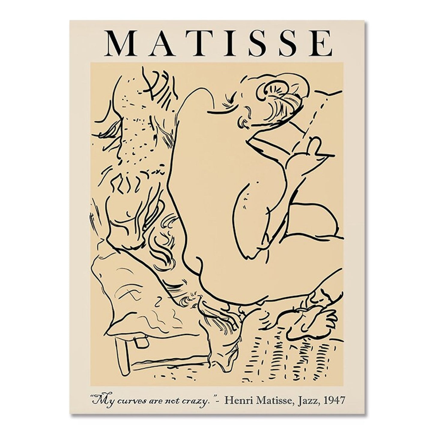Elegantes Matisse-Poster, das eine femme figure zeigt, ideal zur Verschönerung jedes Raumes. Kunst von justgoodmood.