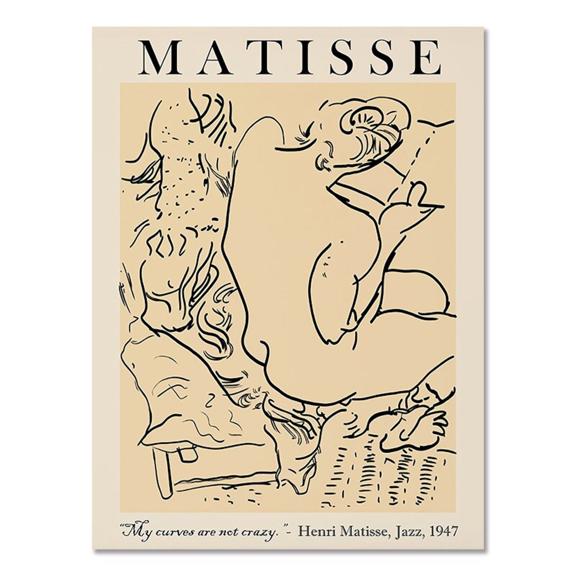 Elegantes Matisse-Poster, das eine femme figure zeigt, ideal zur Verschönerung jedes Raumes. Kunst von justgoodmood.