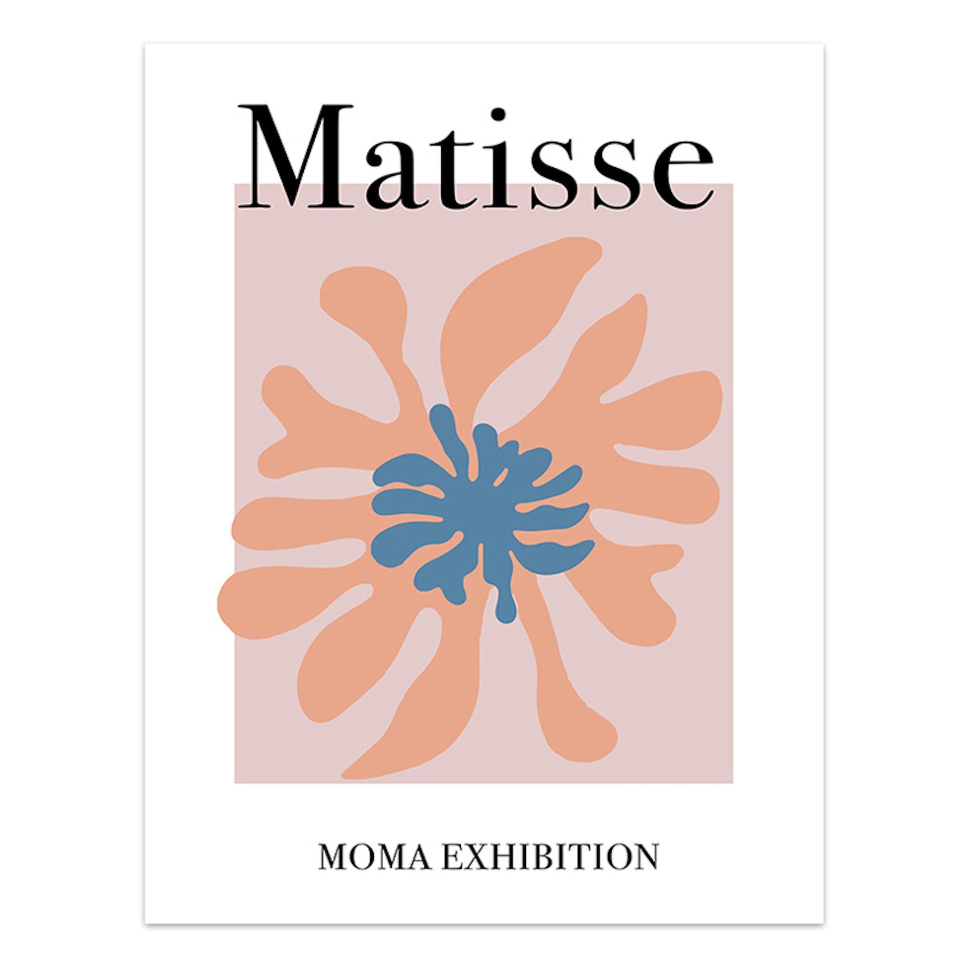 Kreatives Matisse Poster von justgoodmood für die MOMA Ausstellung, mit einem modernen, abstrakten Blumenmuster in sanften Farben, ideal für ein zeitgemäßes Wohnambiente.