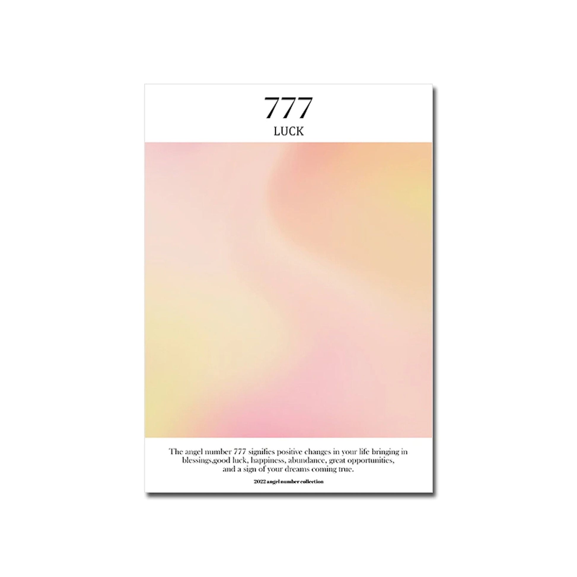 Elegantes Poster '777 Luck' von justgoodmood, das Glück und neue Möglichkeiten anzieht und perfekt für Ihre Wohnkultur ist.