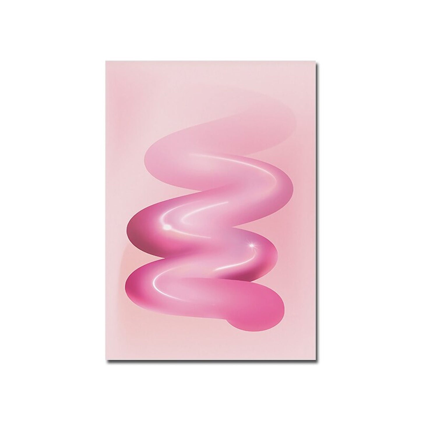 Kreatives Poster von justgoodmood, das die dynamische Form einer pinken Linie zeigt und stilvolle Akzente in Ihrer Einrichtung setzt.