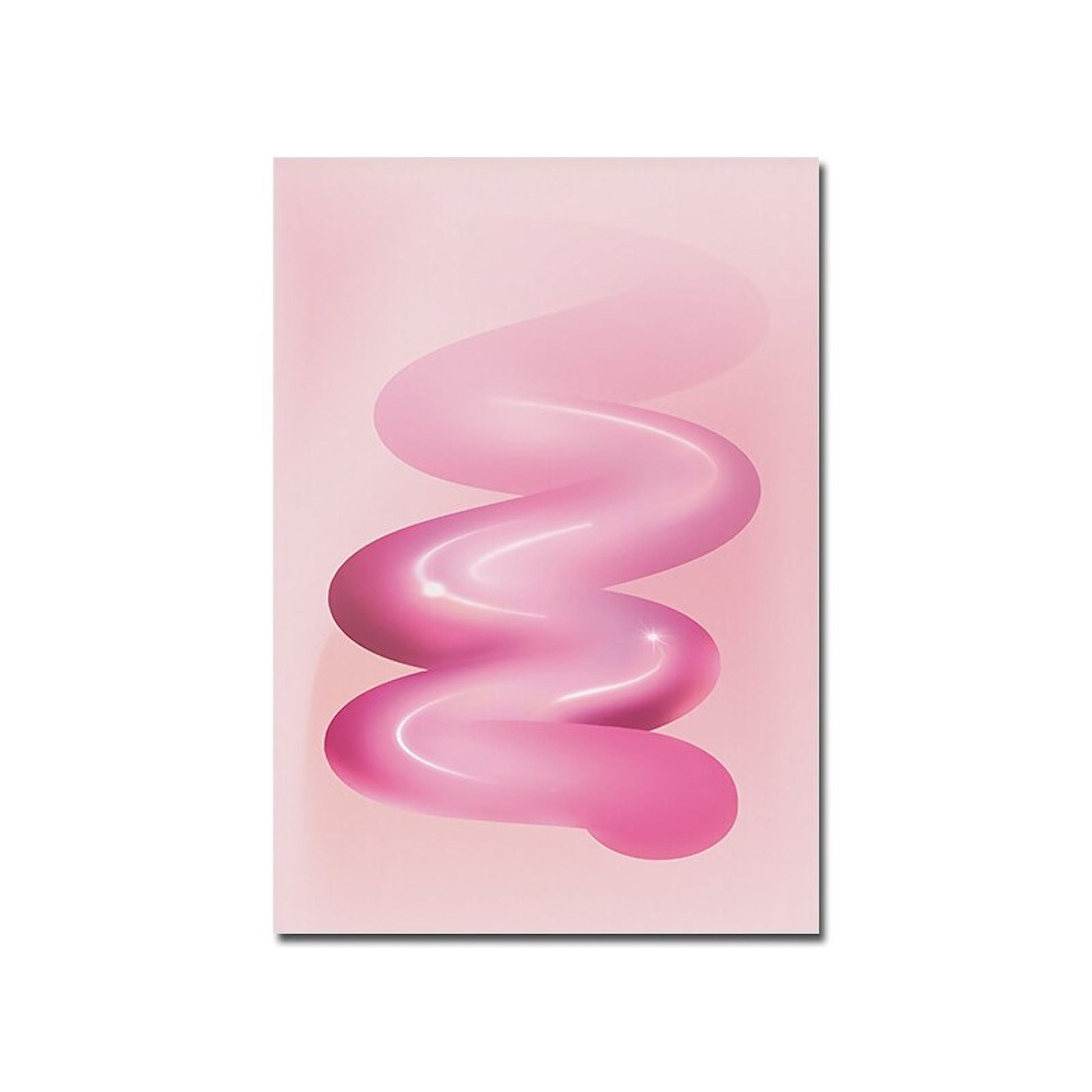 Kreatives Poster von justgoodmood, das die dynamische Form einer pinken Linie zeigt und stilvolle Akzente in Ihrer Einrichtung setzt.