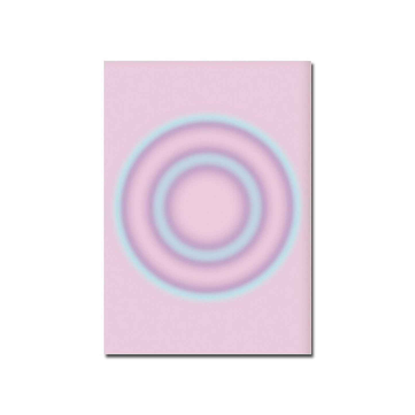 Minimalistisches Poster mit sanften, verschwommenen Kreisen in Rosa und Blau, geeignet für eine entspannende Atmosphäre in jedem Raum von justgoodmood, Poster Harmonie Energie Positiv Mindset.