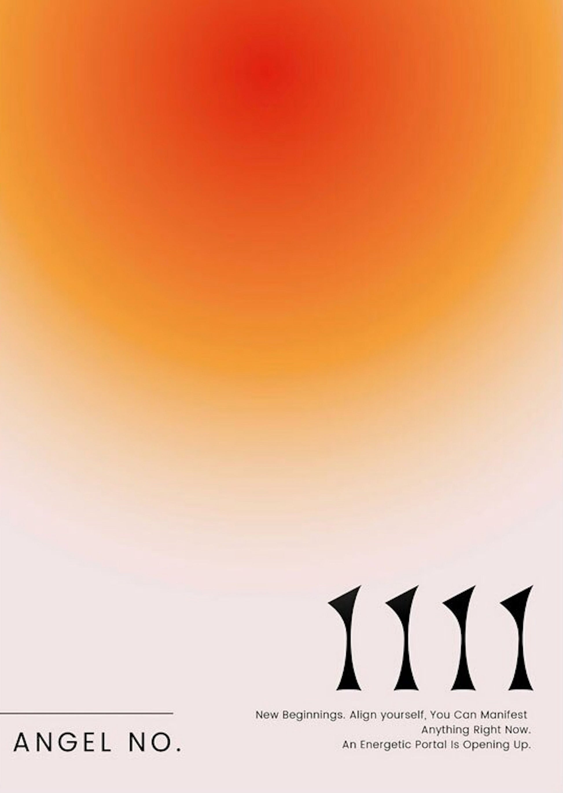 Bezauberndes Poster von justgoodmood mit der Zahl 111, das neue Anfänge und Manifestation anregt. Perfekte Dekoration für Räume, die Positivität ausstrahlen.