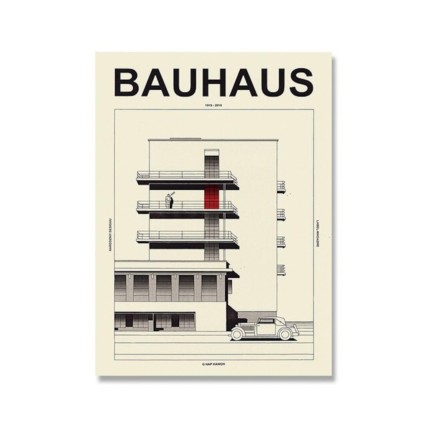 Poster Bauhaus Bunte Farben als Deko Print ohne Rahmen