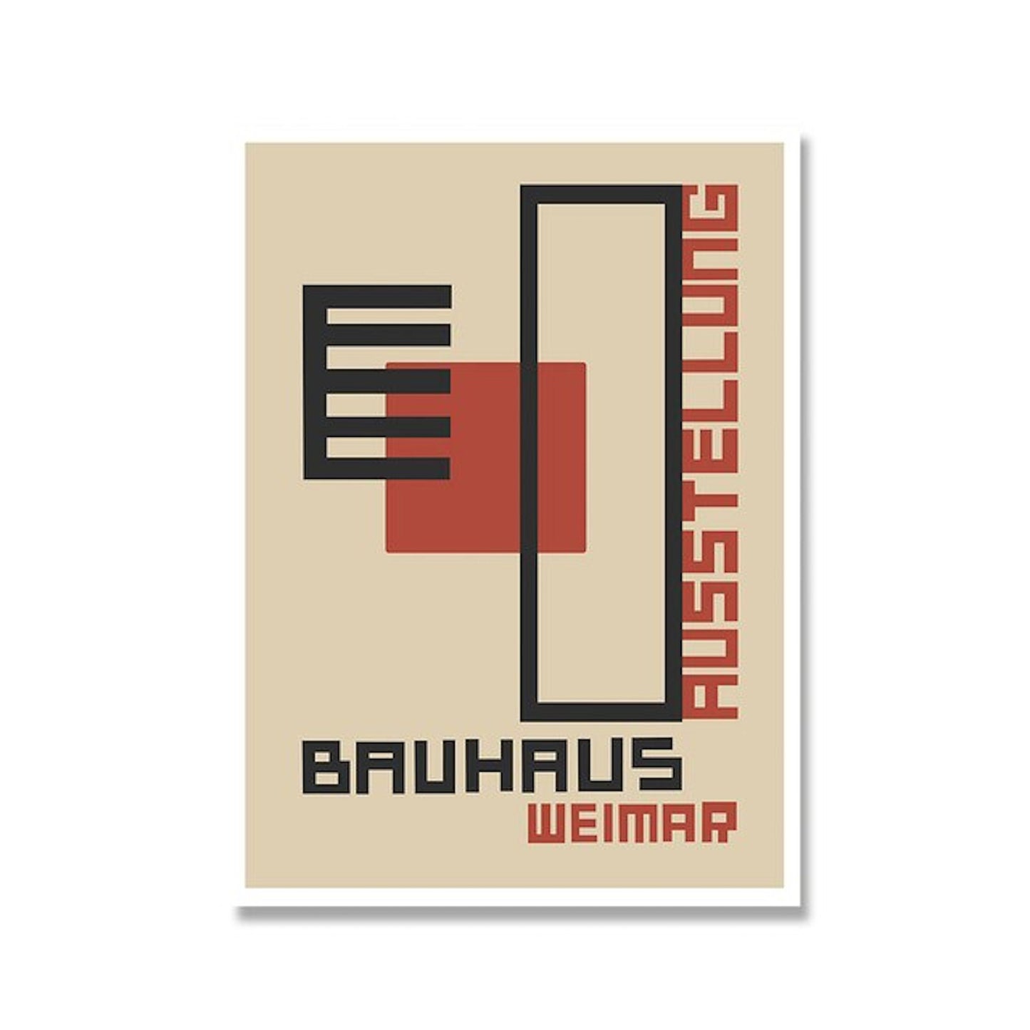 Kreatives Poster der Bauhaus-Ausstellung 1923, das klare Linien und kräftige Farben kombiniert. Ein absolutes Must-Have von justgoodmood für jeden Kunstliebhaber.