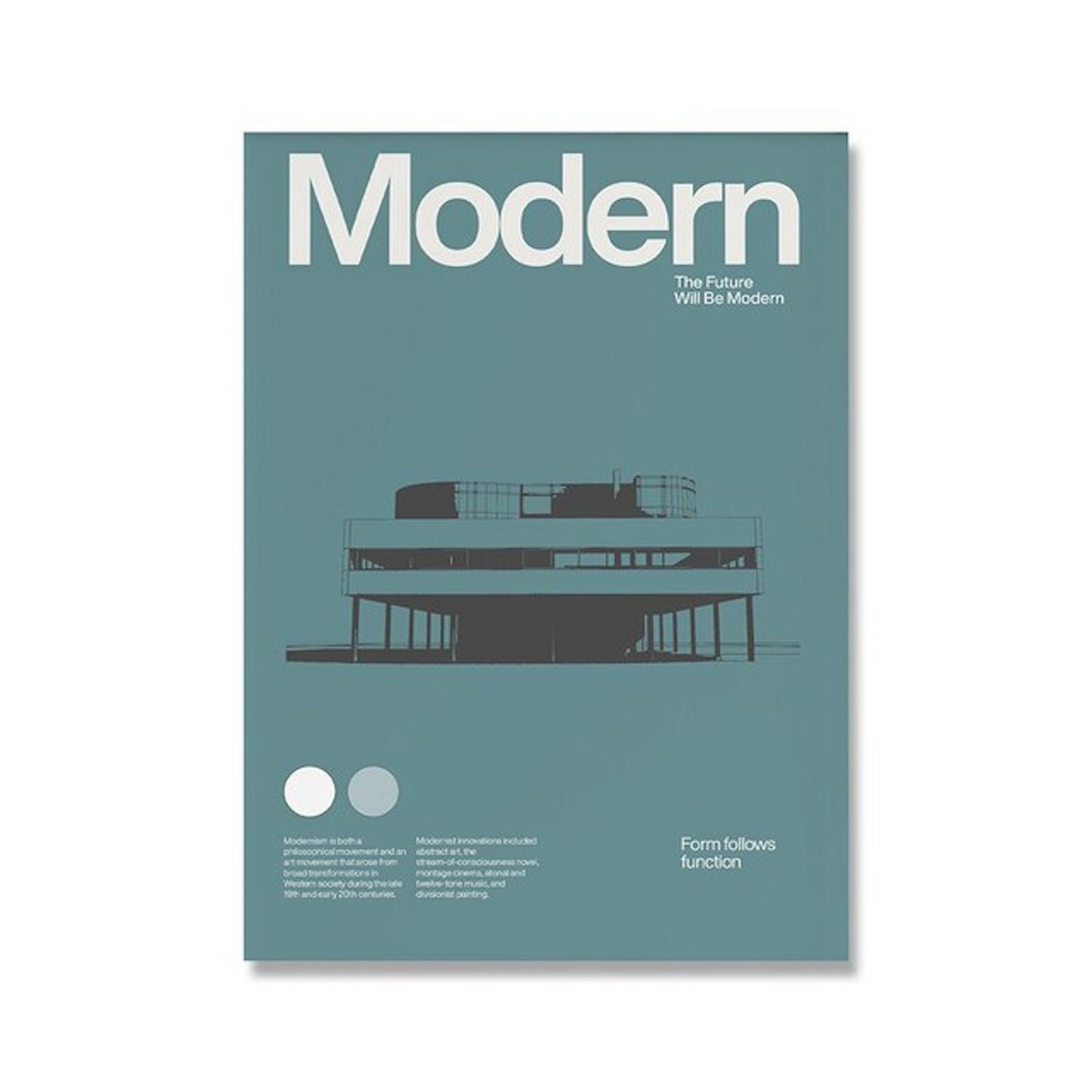 Modernes Poster mit minimalistischem Design und dem Schriftzug 'Modern' in eleganter Schrift. Ergänzen Sie Ihre Wanddekoration mit diesem einzigartigen Stück von justgoodmood.