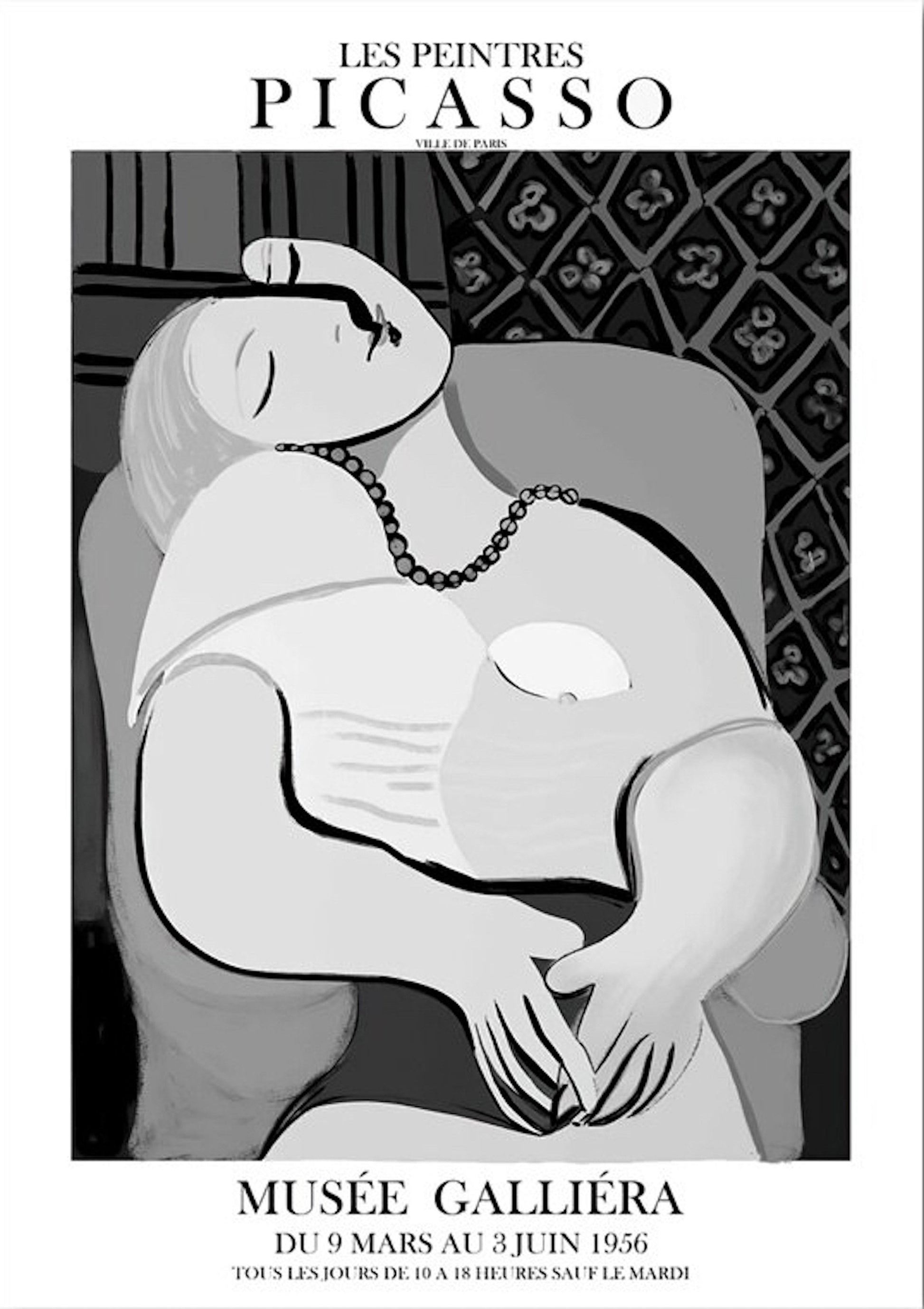Ein eindrucksvolles Poster von Picasso, das eine schlafende Figur zeigt. Es ist als Deko Print ohne Rahmen erhältlich bei justgoodmood. Ideal, um jedem Raum einen Hauch von Kunst zu verleihen.