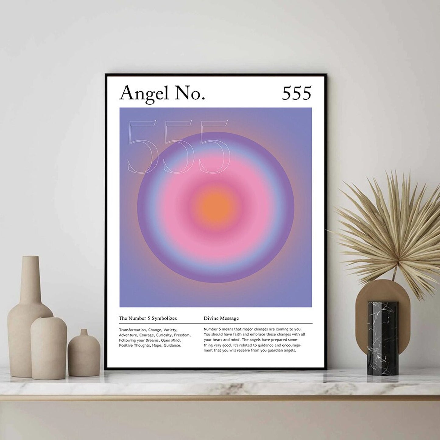 Poster Engel Zahlen Bedeutung als Print ohne Rahmen