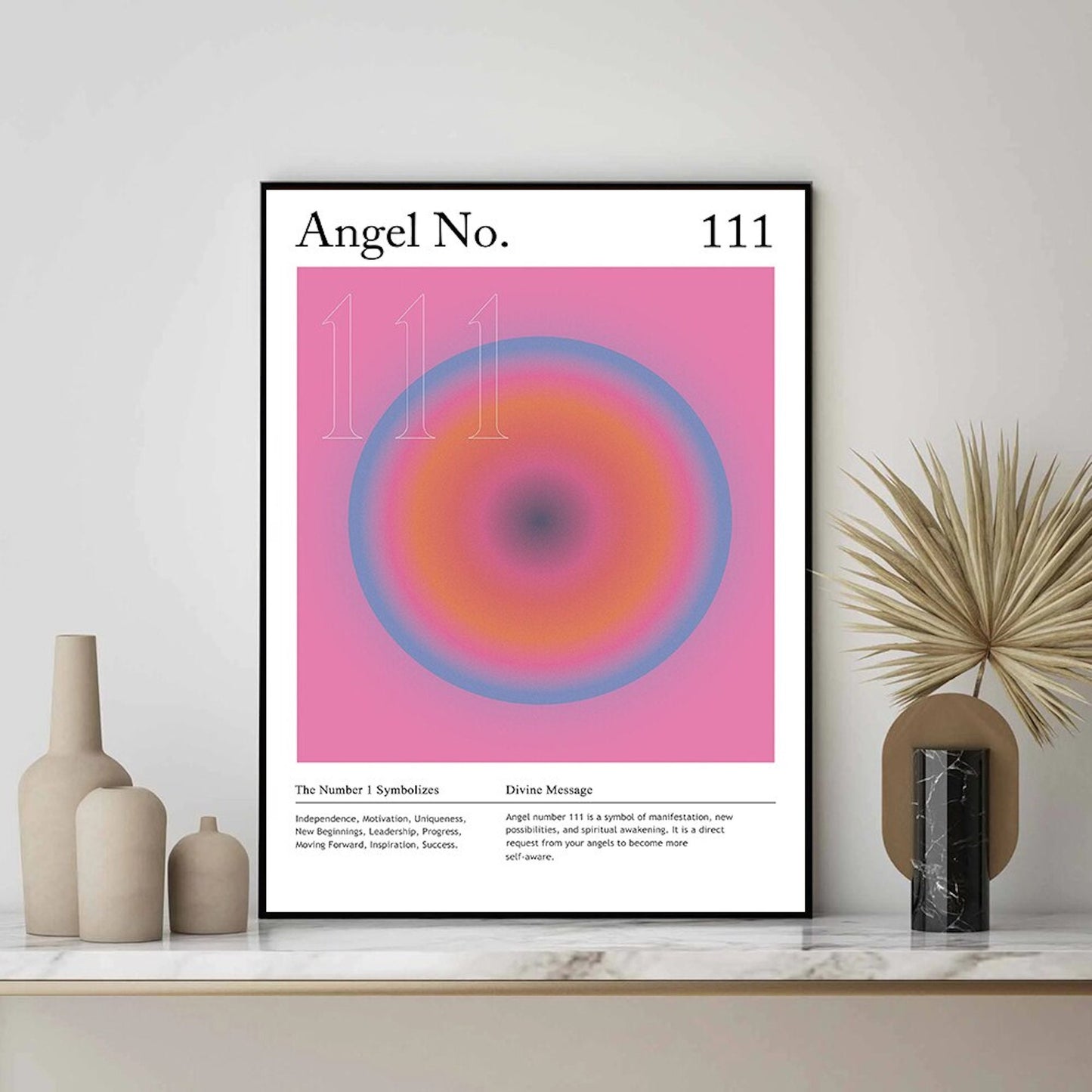 Poster Engel Zahlen Bedeutung als Print ohne Rahmen