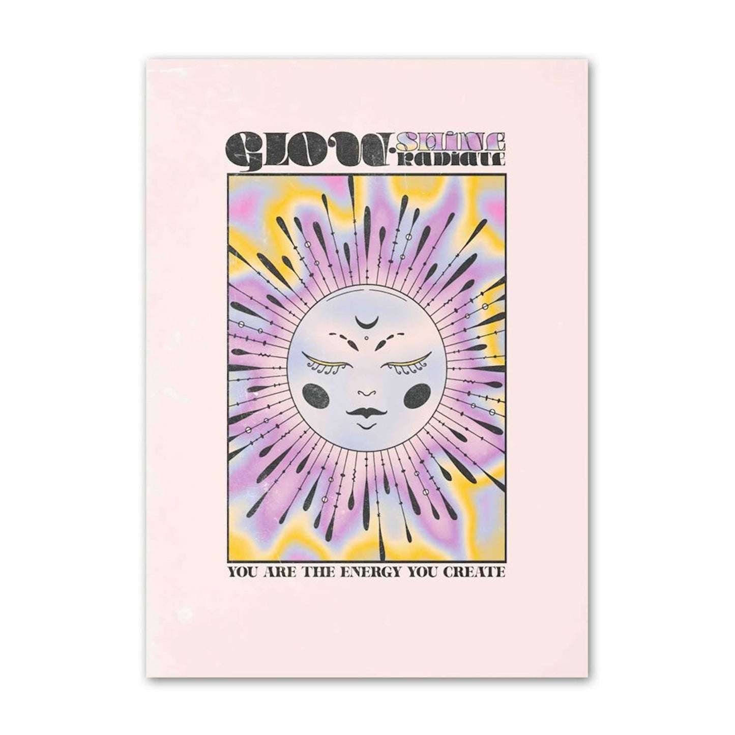 Faszinierendes Kunstwerk zur Selbstliebe von justgoodmood, das positive Energie und Harmonie ausstrahlt, ideal für jede Wandgestaltung als ungerahmter Deko Print.