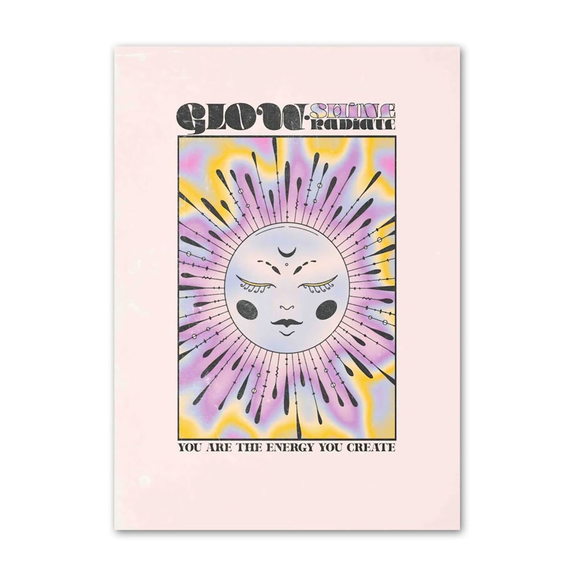 Faszinierendes Kunstwerk zur Selbstliebe von justgoodmood, das positive Energie und Harmonie ausstrahlt, ideal für jede Wandgestaltung als ungerahmter Deko Print.