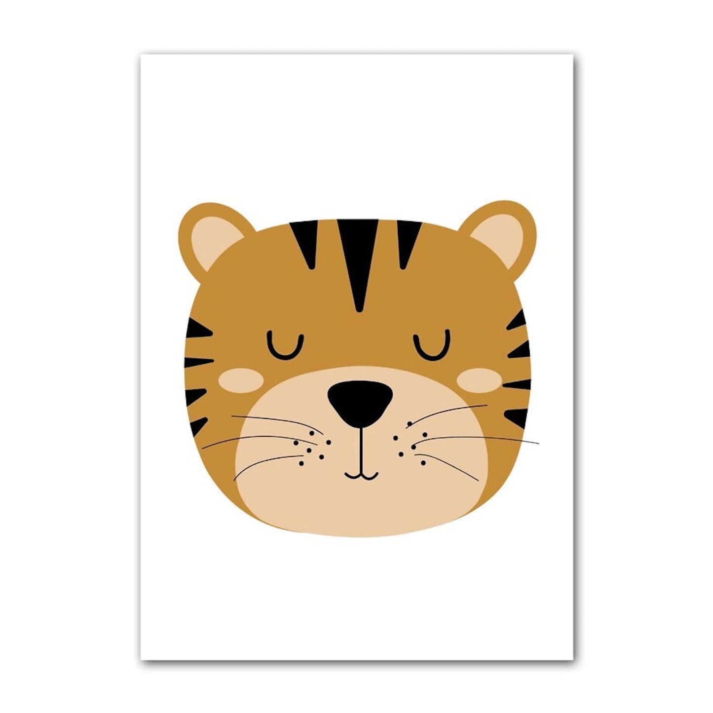 Verspieltes Poster von justgoodmood mit einem süßen Tiger, das perfekte Wandaccessoire für ein Kinderzimmer.