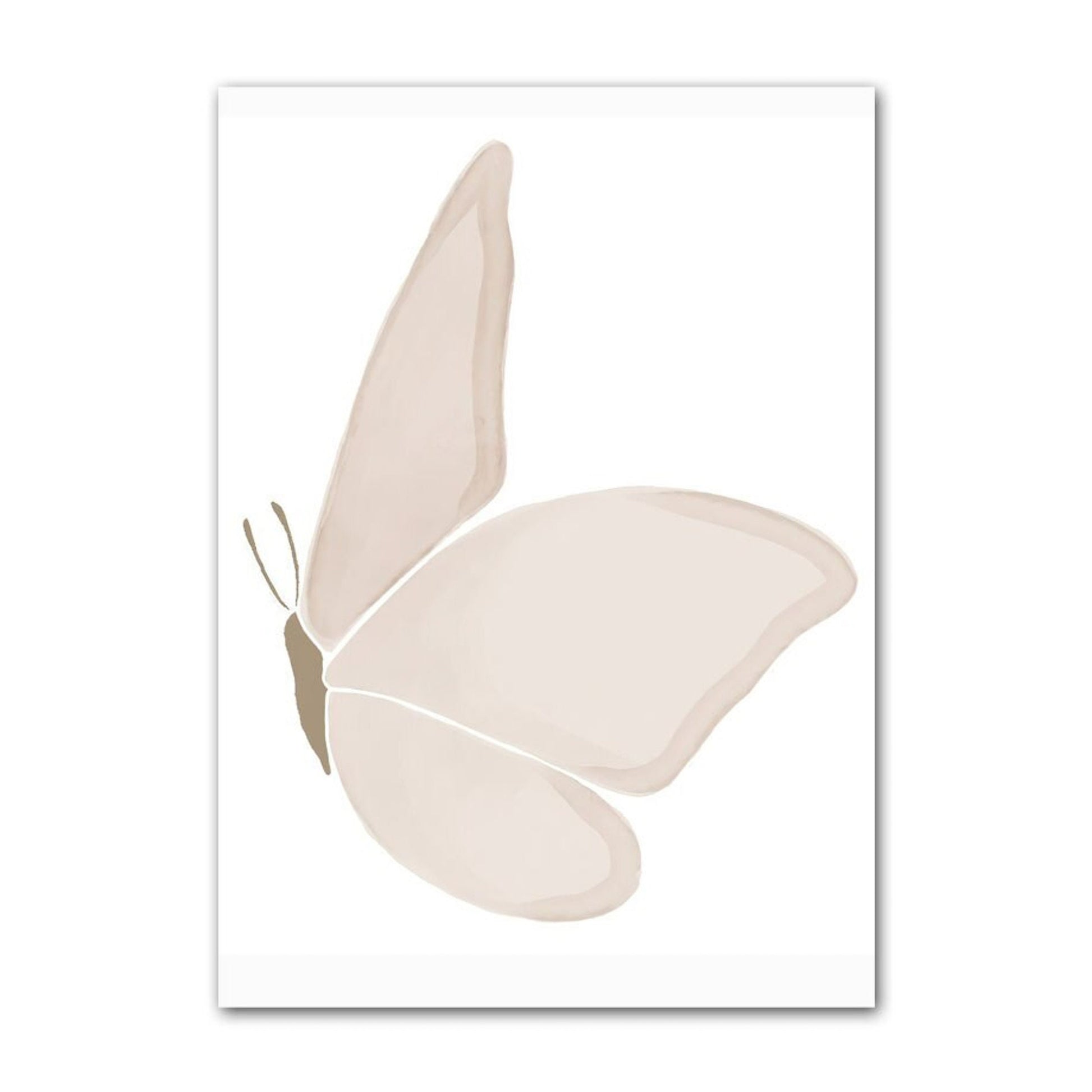 Elegantes Poster für Kinderzimmer mit einer sanft gezeichneten Schmetterling, ideal als Deko Print ohne Rahmen von justgoodmood.