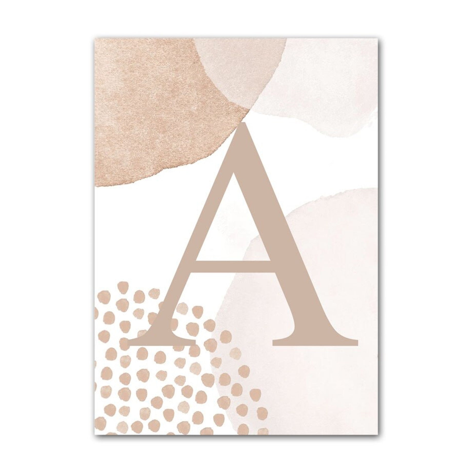 Personalisierter Buchstabe A auf Kunst-Print für das Kinderzimmer von justgoodmood. Stilvolle Dekoration, die Fantasie anregt!