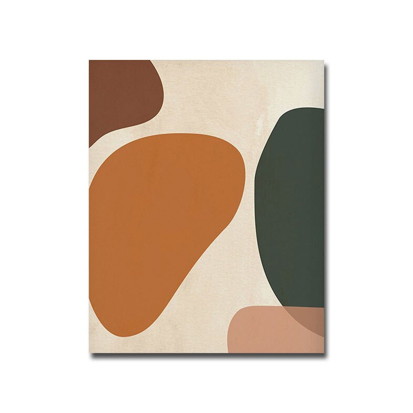 Buntes Poster mit abstrakten Formen in erdigen Tönen auf einem hellen Hintergrund. Ideal zur Verschönerung Ihres Wohnraums, Deko Print von justgoodmood.