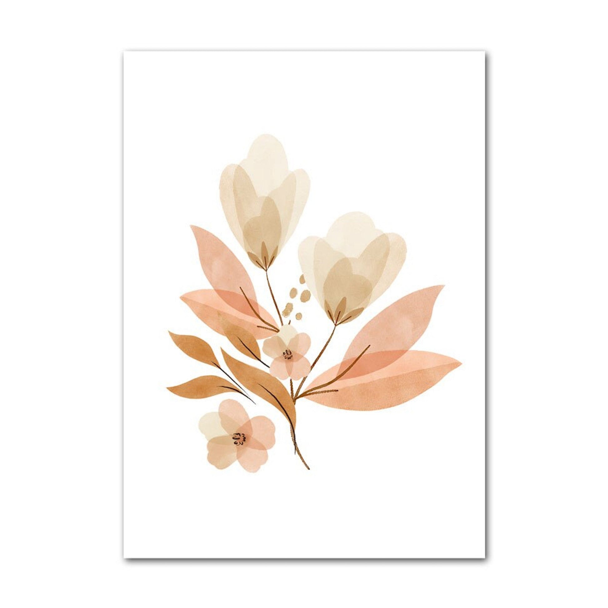Schöne Illustration von zarten Blumen, perfekt für die Verschönerung von Wänden im Kinderzimmer, gestaltet von justgoodmood - Poster Kinder Tiere Regenbogen Sternschnuppe.