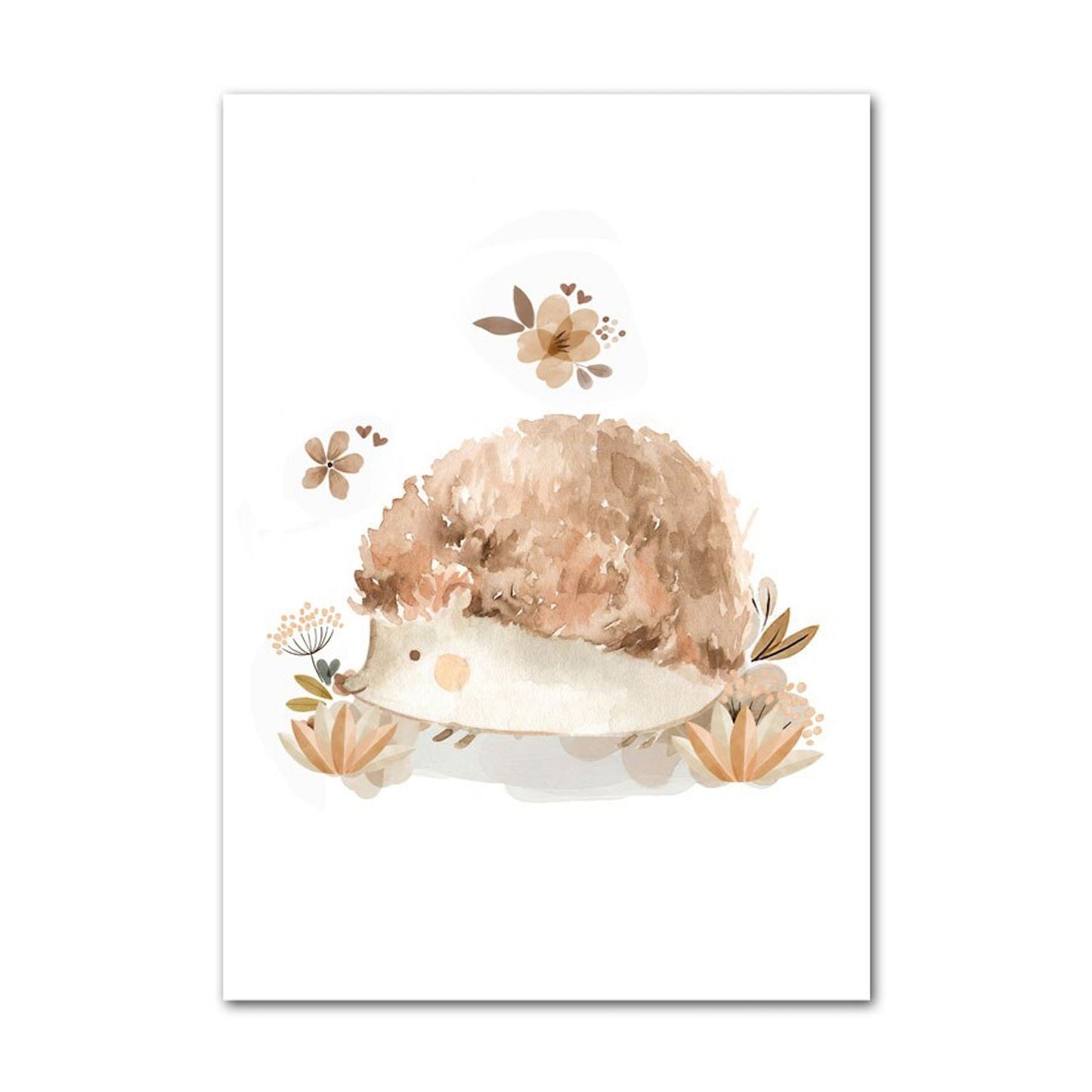 Poster Kinder Tiere Regenbogen Sternschnuppe Eichhörnchen Fuchs Igel Bär und Hase als Deko Print ohne Rahmen